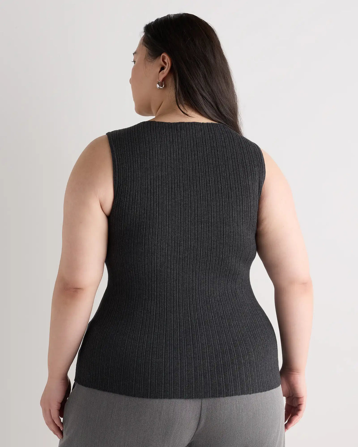 Cotton Cashmere Ribbed Tank