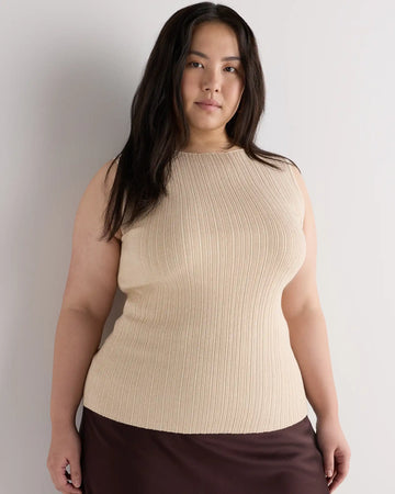 Cotton Cashmere Ribbed Tank