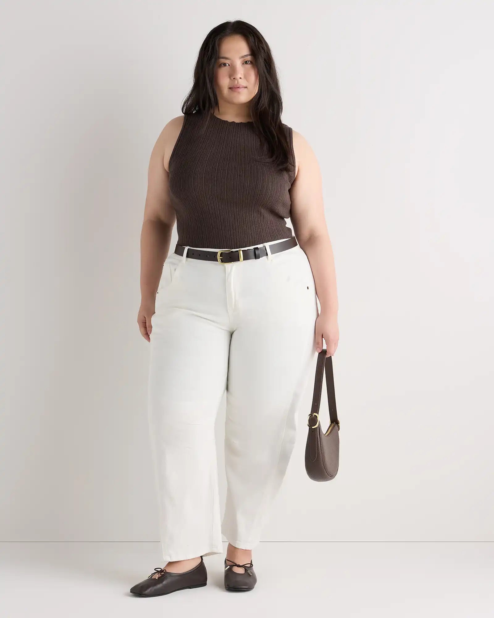 Cotton Cashmere Ribbed Tank