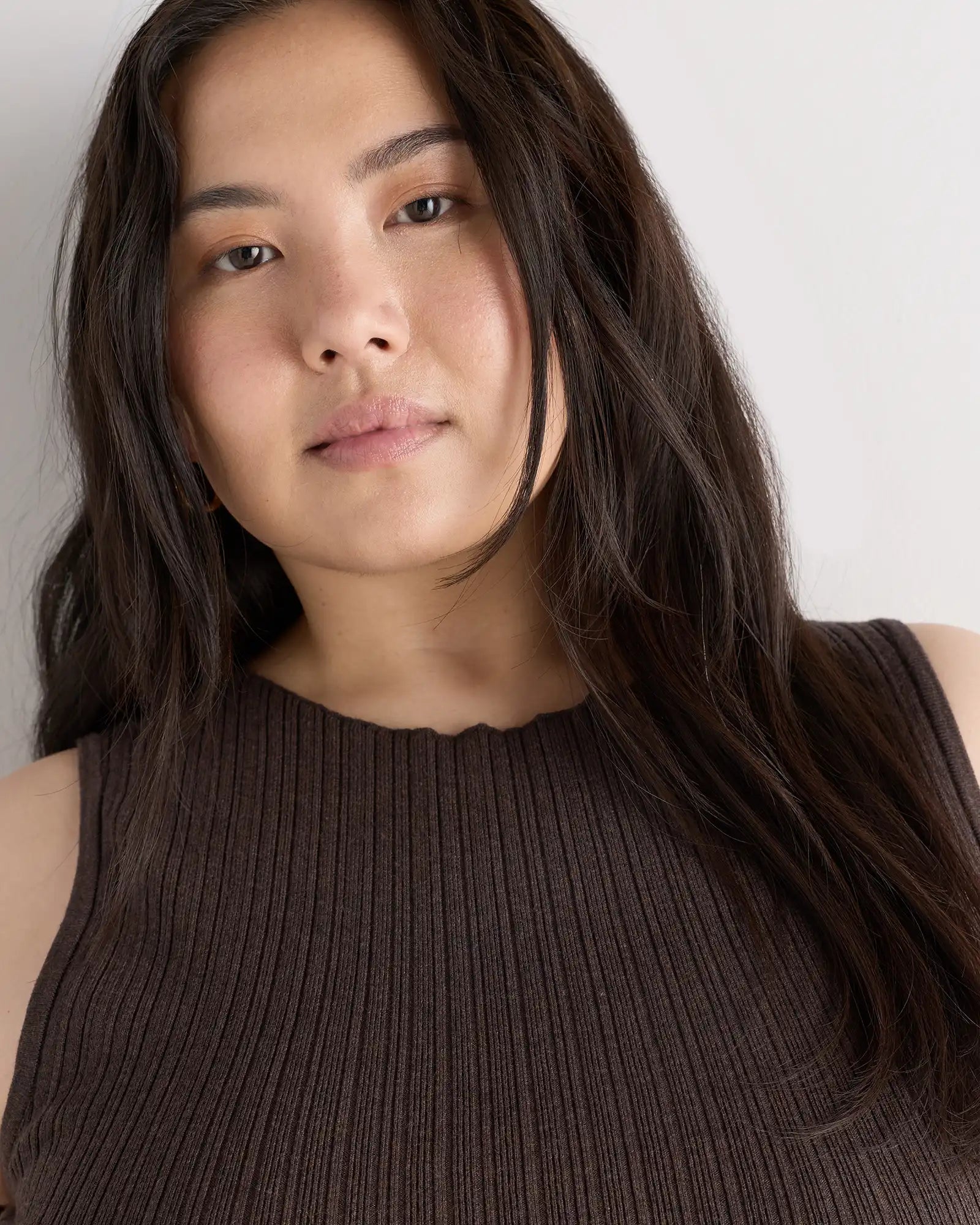 Cotton Cashmere Ribbed Tank
