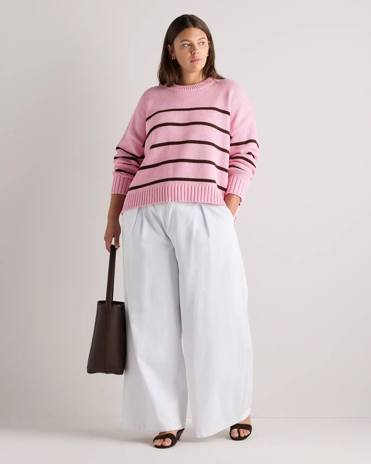 100% Organic Cotton Striped Crew Sweater
