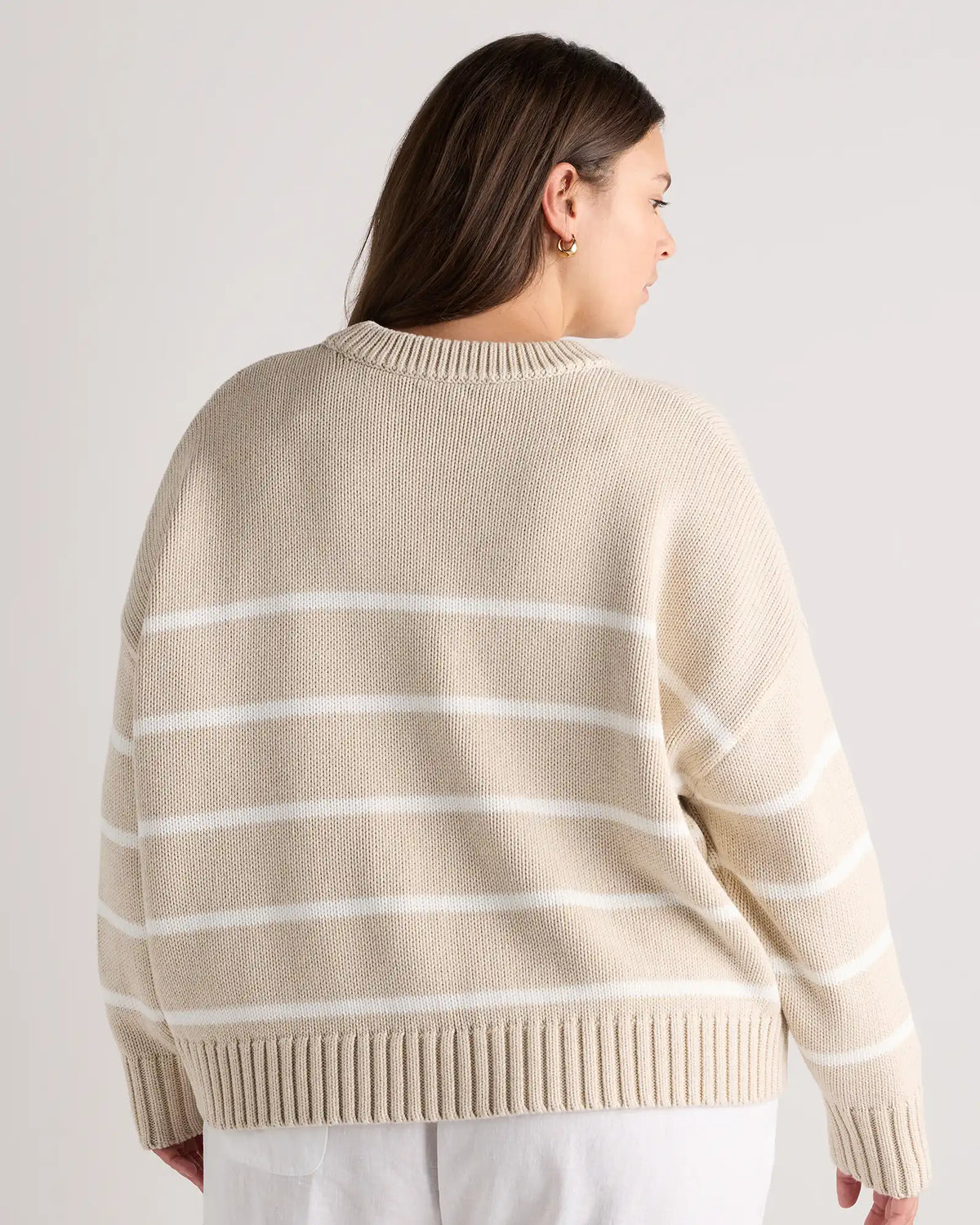 100% Organic Cotton Striped Crew Sweater