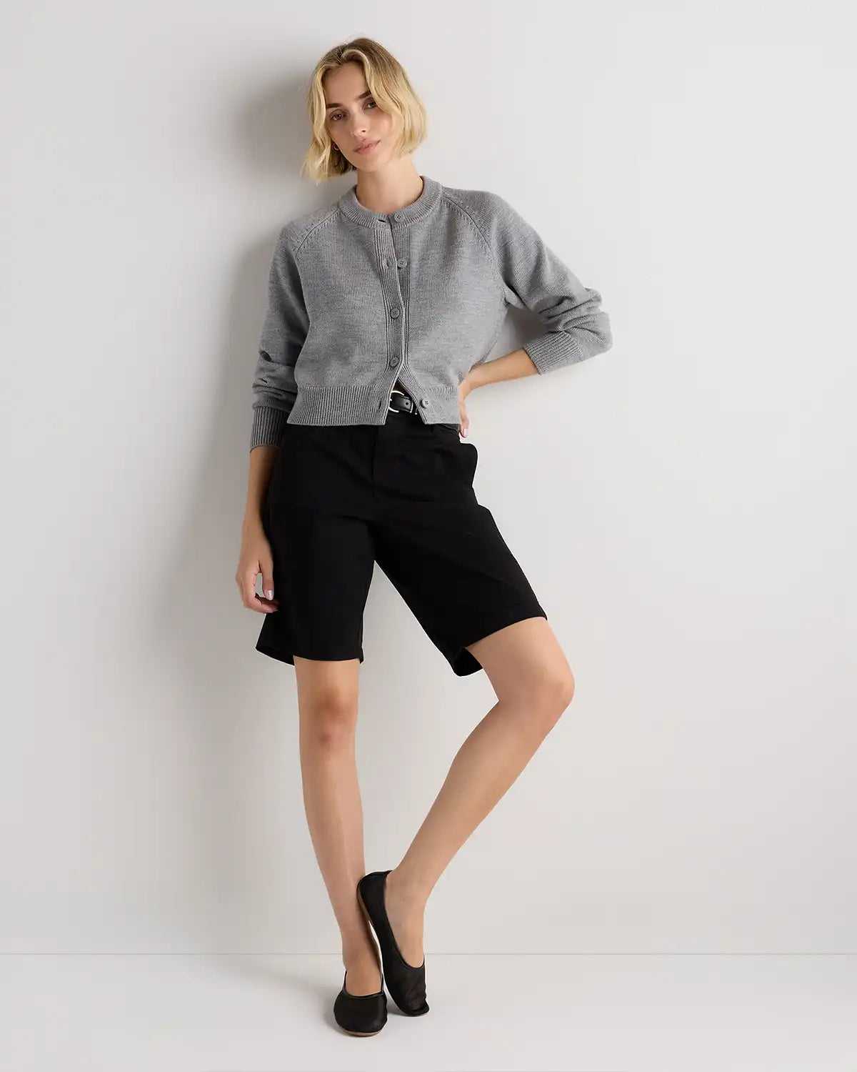Australian Merino Wool Raglan Crewneck Cardigan