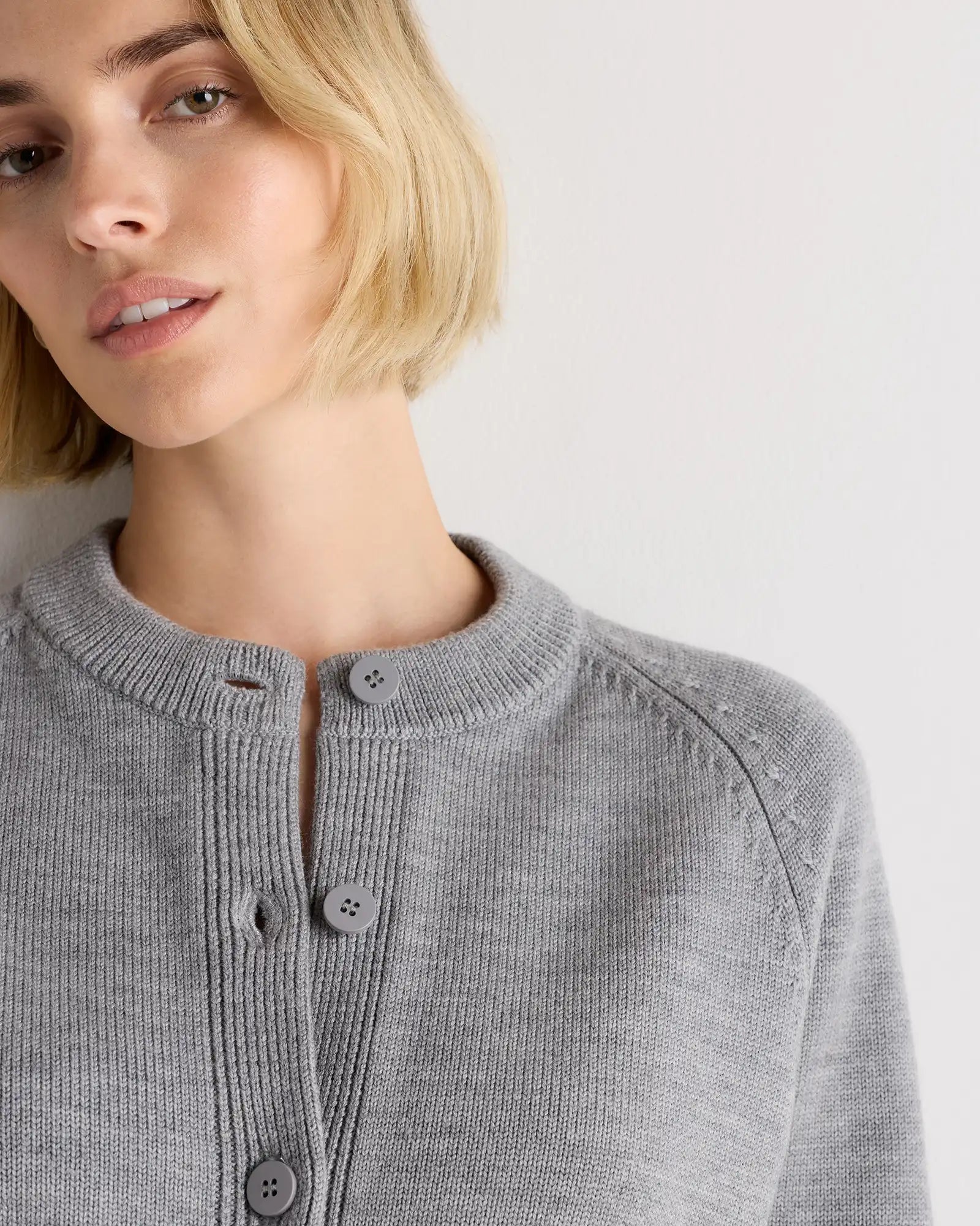 Australian Merino Wool Raglan Crewneck Cardigan