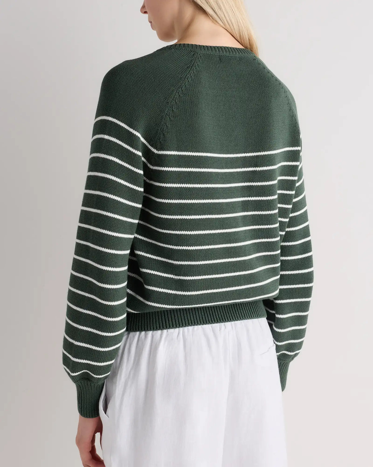 100% Organic Cotton Striped Henley Sweater