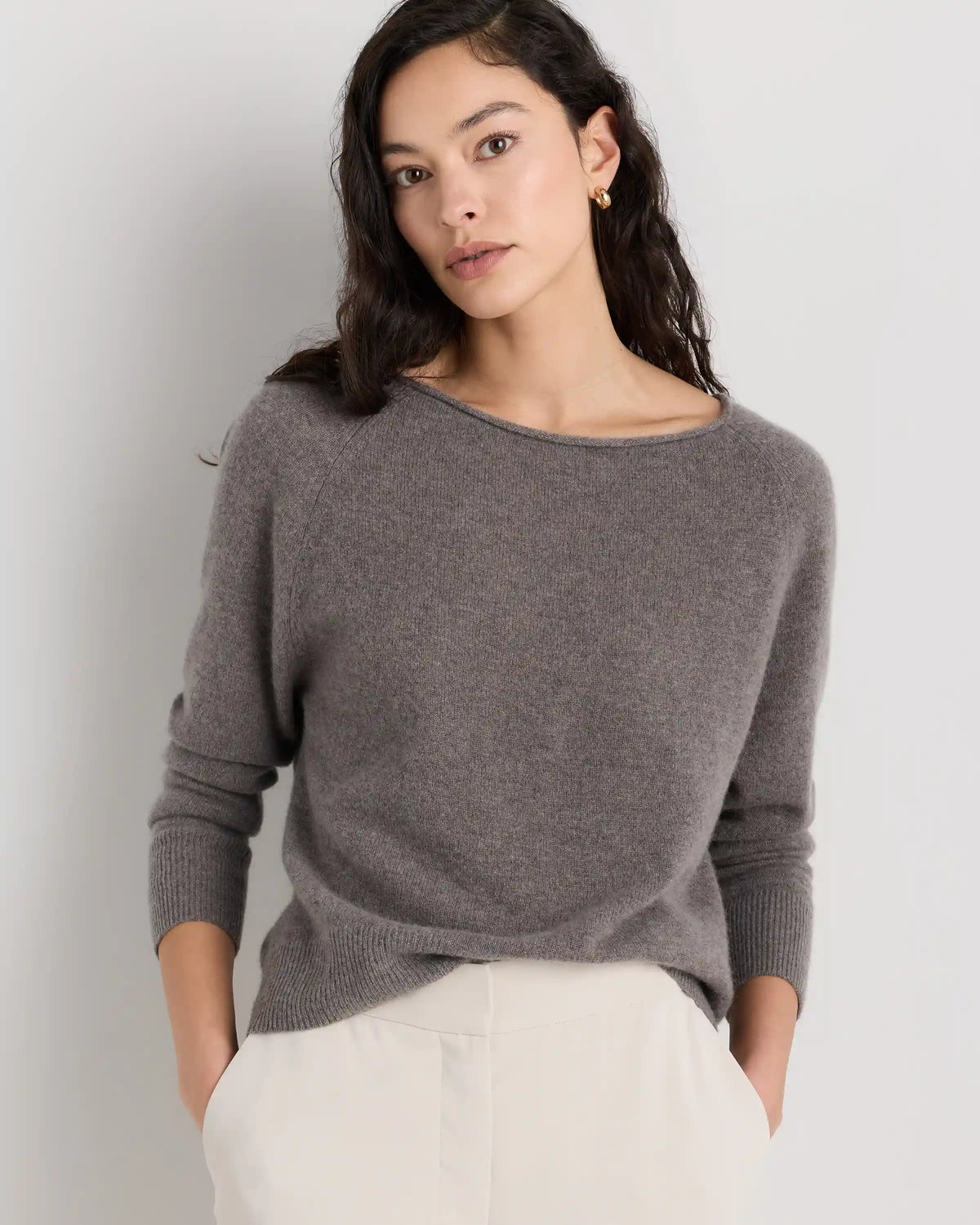 Mongolian Cashmere Boatneck Sweater