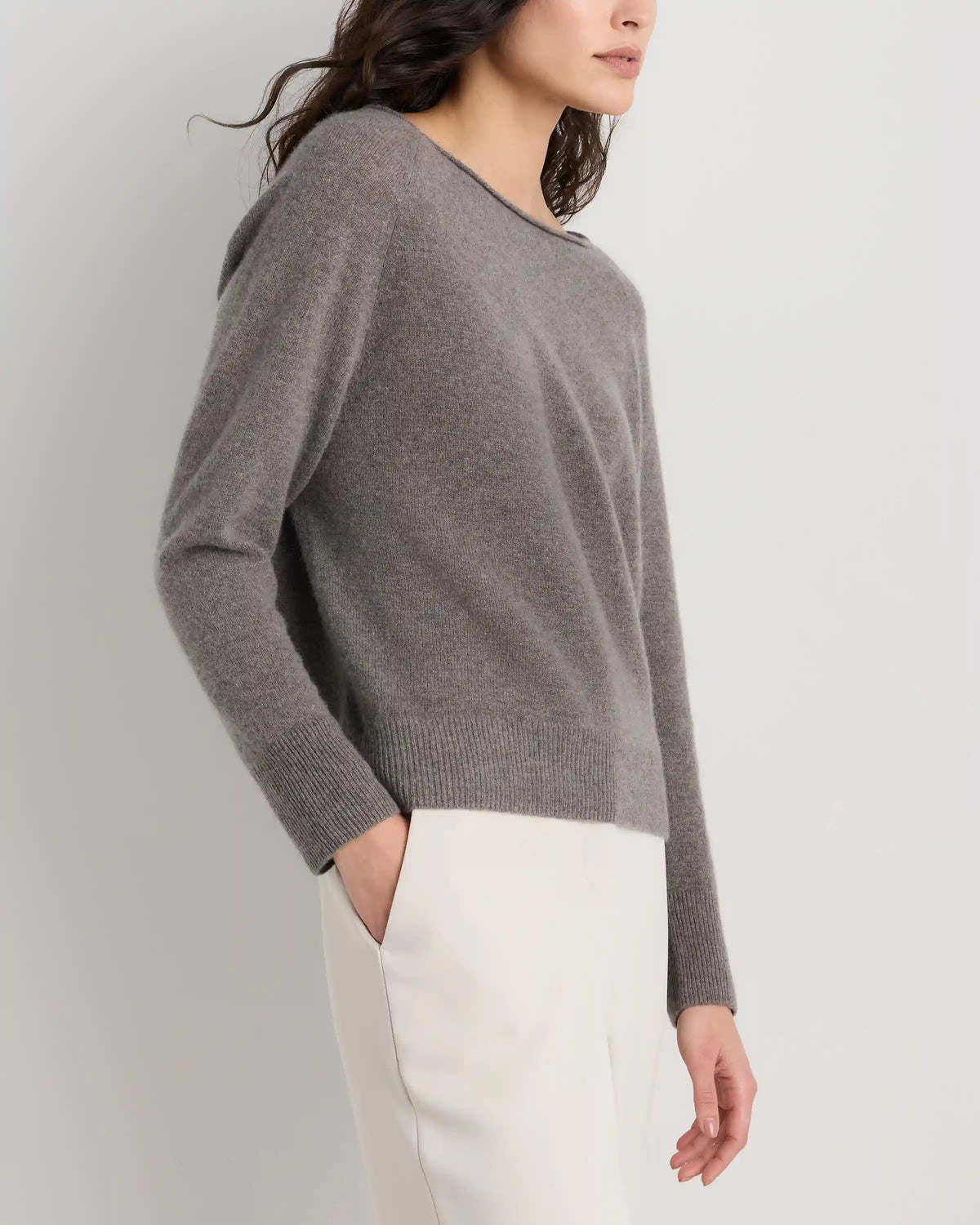 Mongolian Cashmere Boatneck Sweater