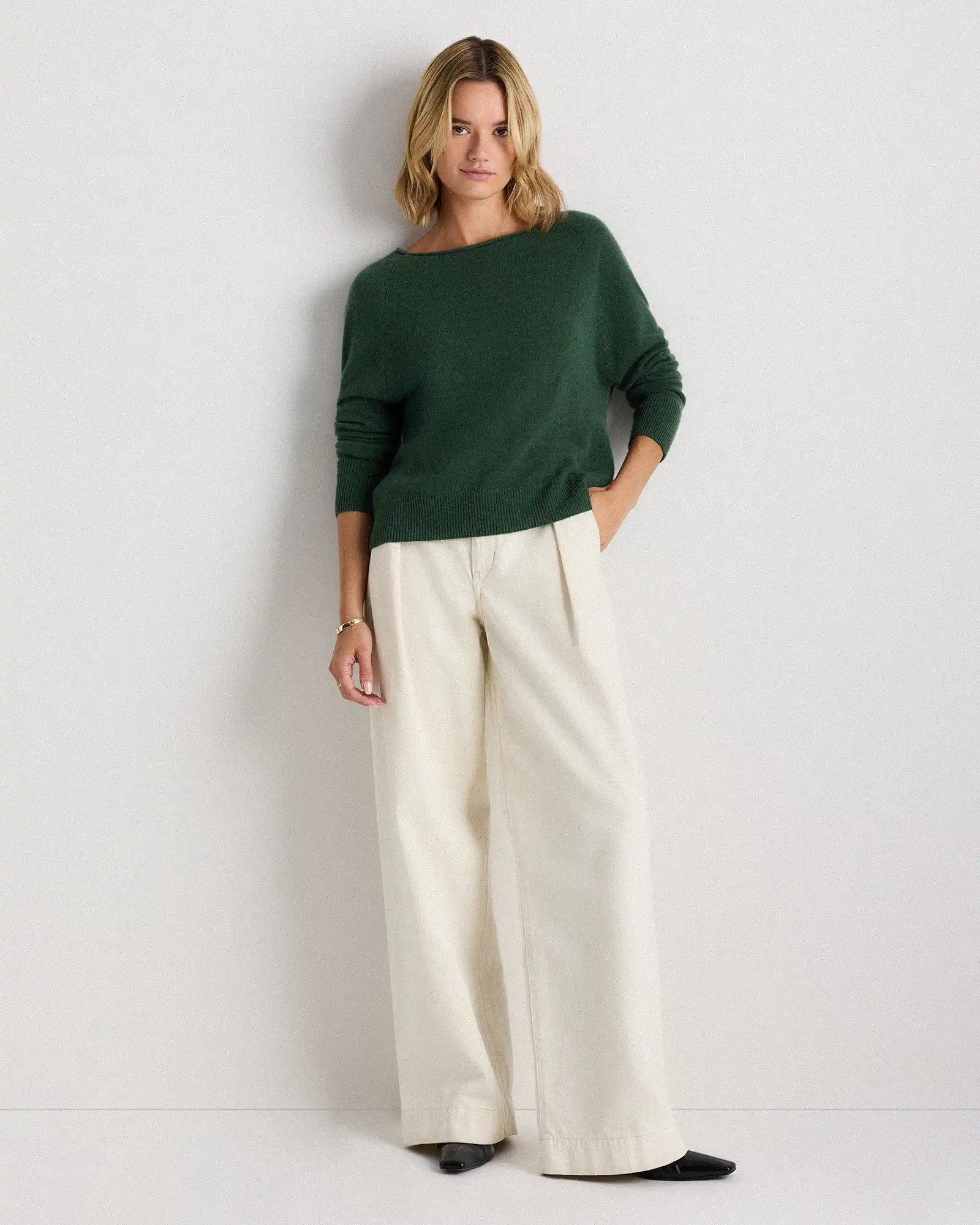 Mongolian Cashmere Boatneck Sweater