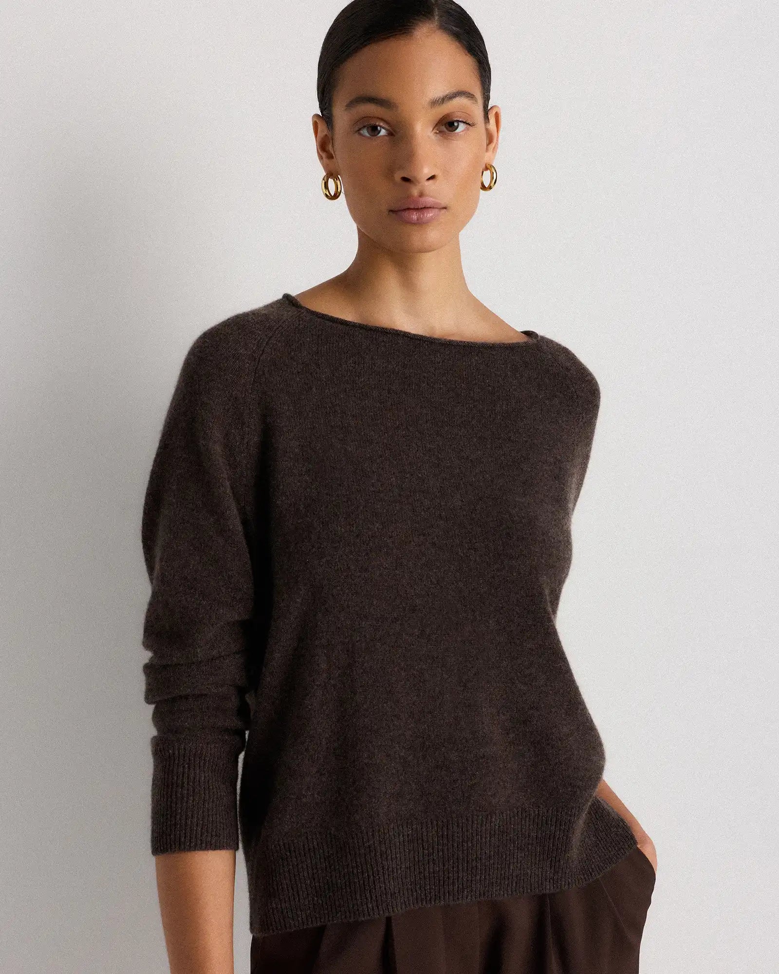 Mongolian Cashmere Boatneck Sweater