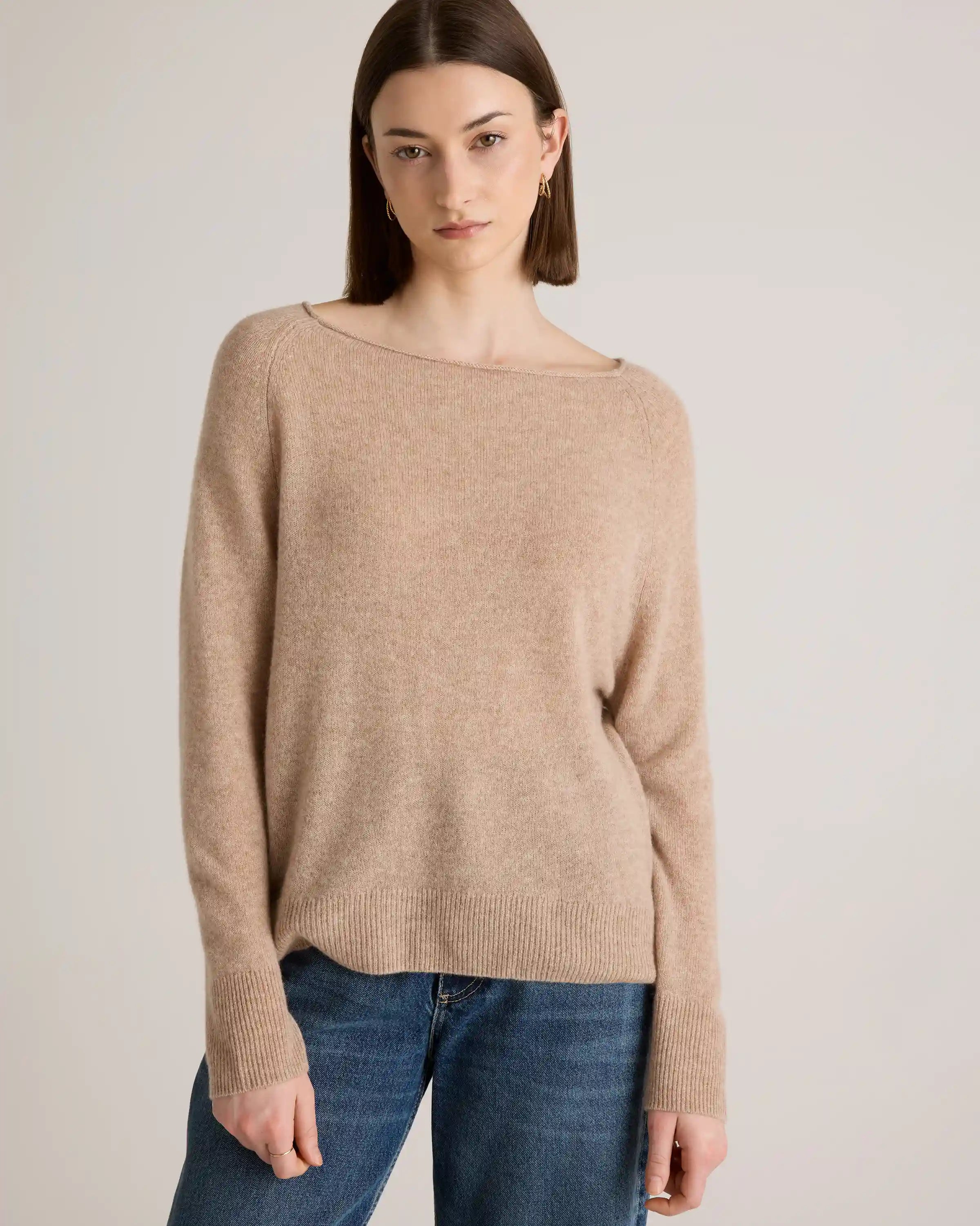 Mongolian Cashmere Boatneck Sweater