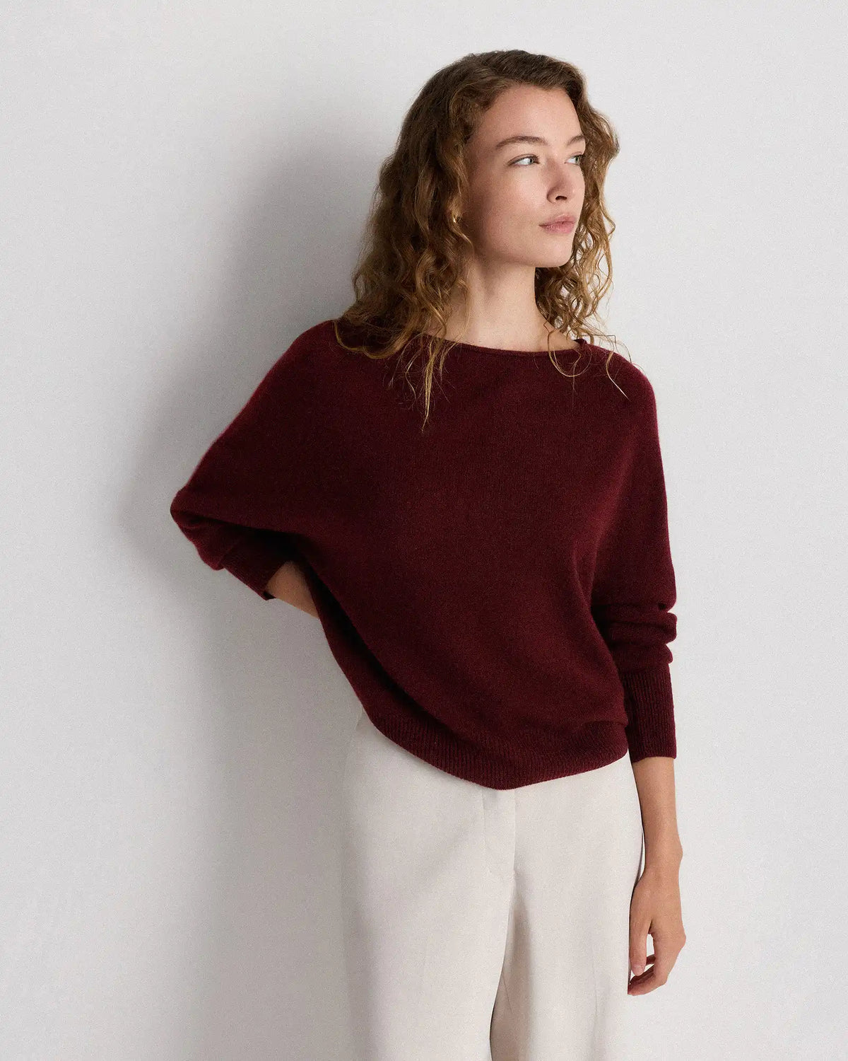 Mongolian Cashmere Boatneck Sweater