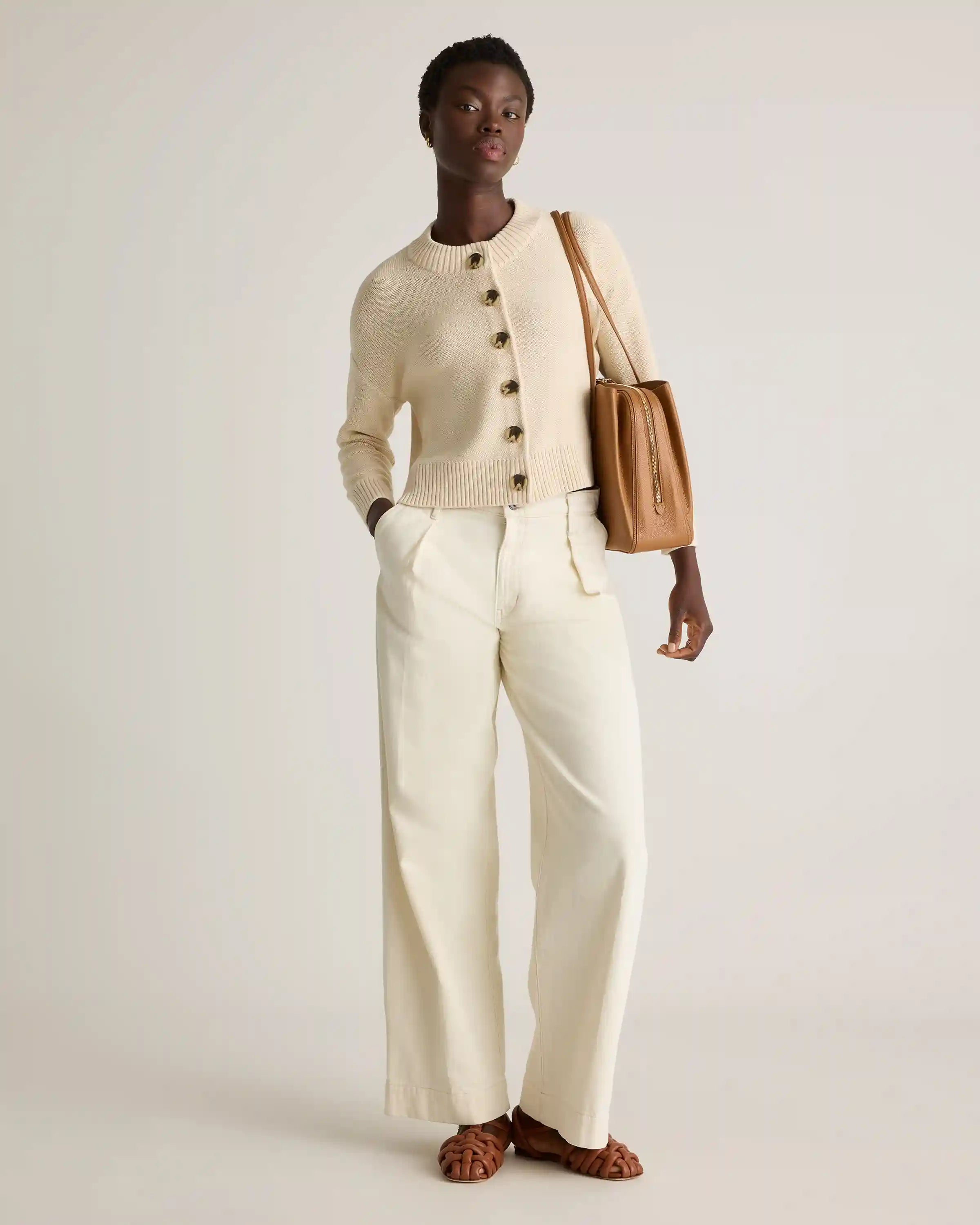 100% Organic Cotton Cropped Cardigan