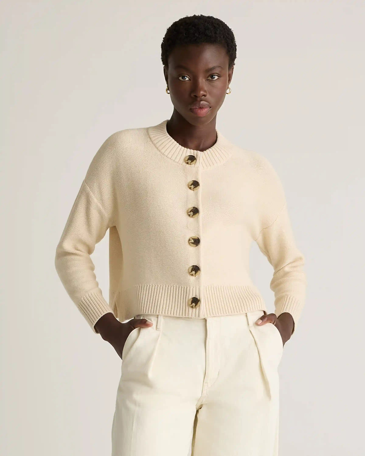 100% Organic Cotton Cropped Cardigan