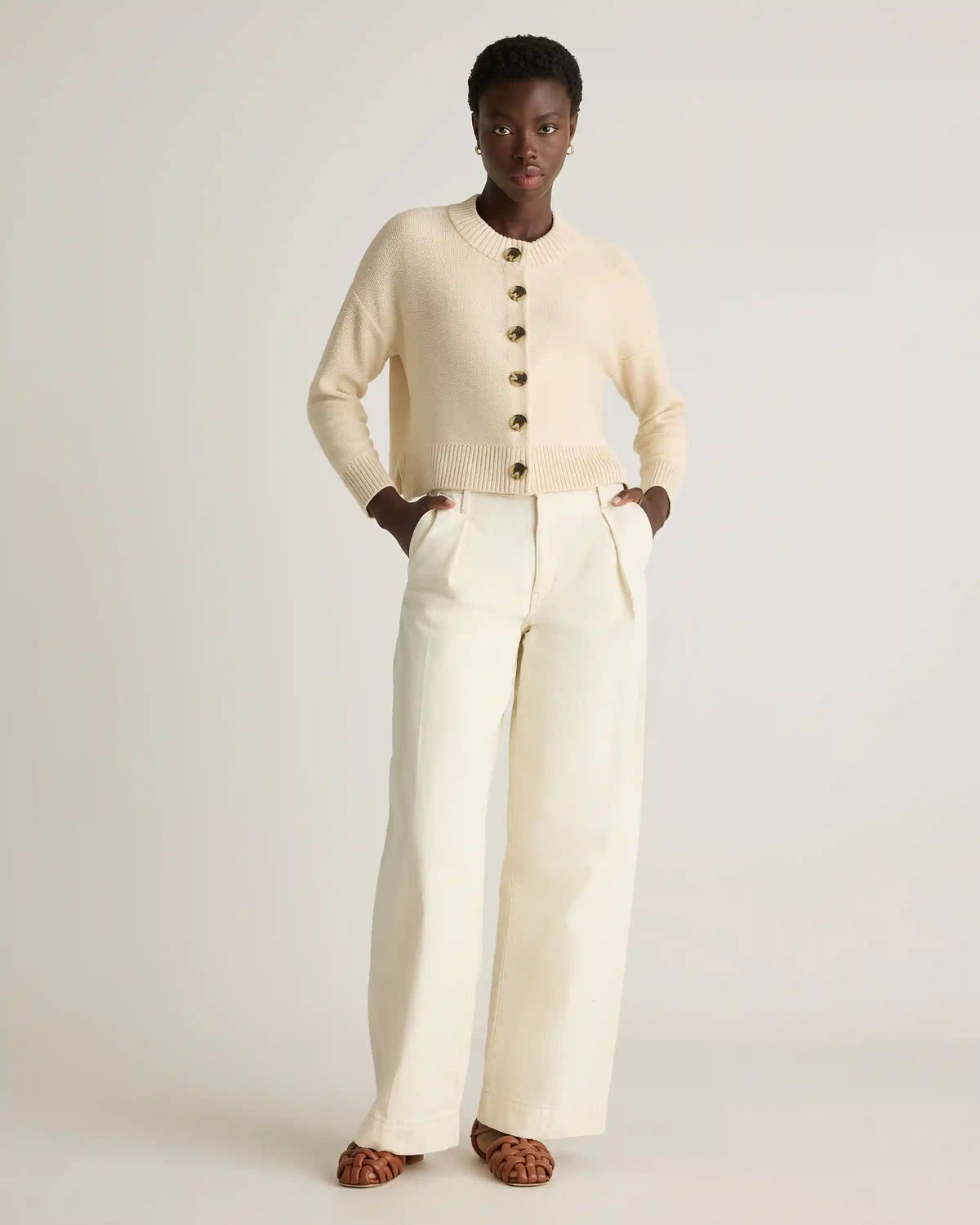 100% Organic Cotton Cropped Cardigan
