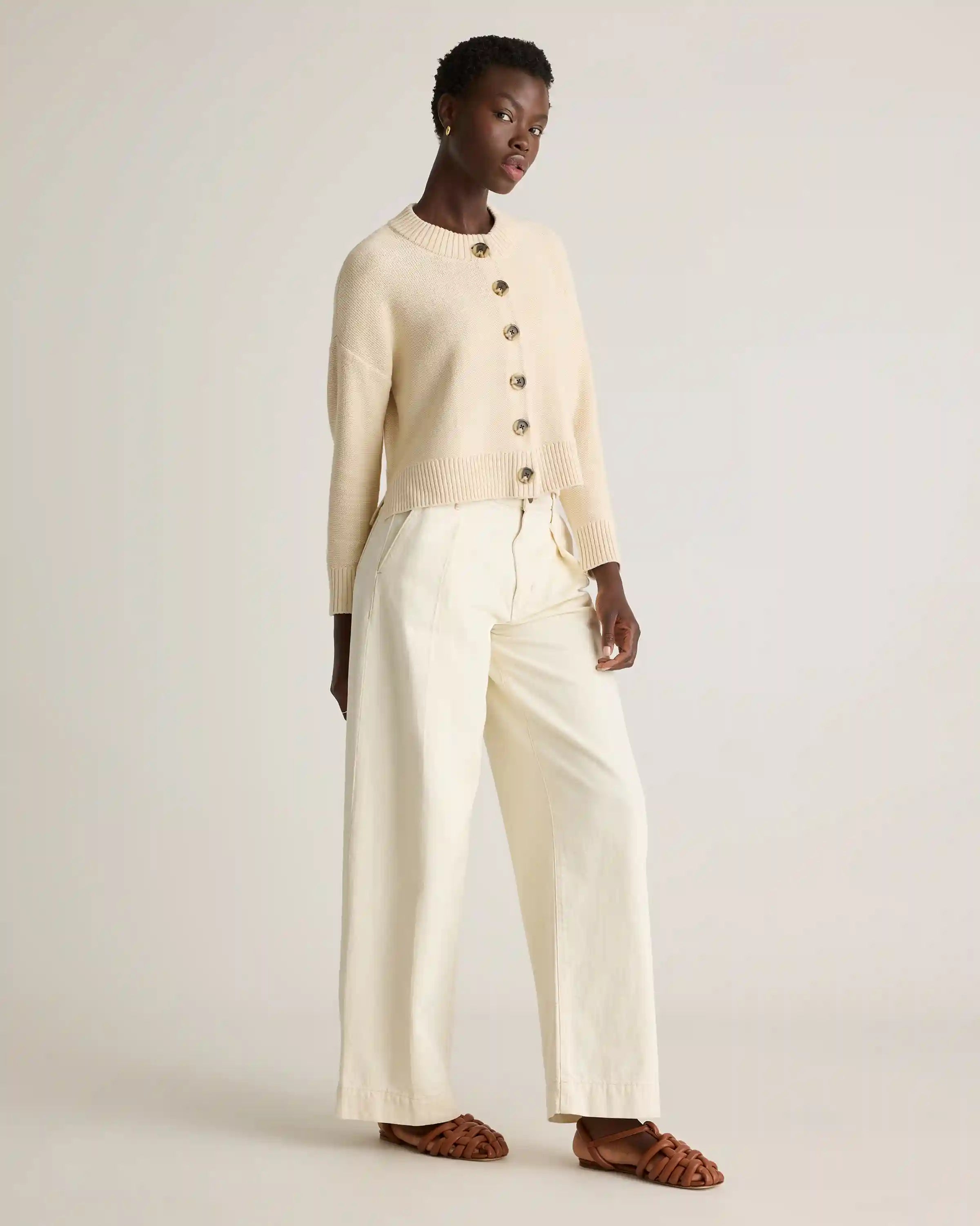 100% Organic Cotton Cropped Cardigan