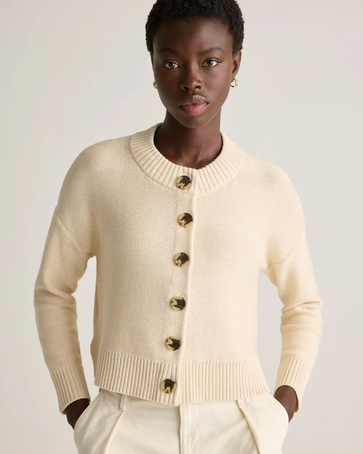100% Organic Cotton Cropped Cardigan
