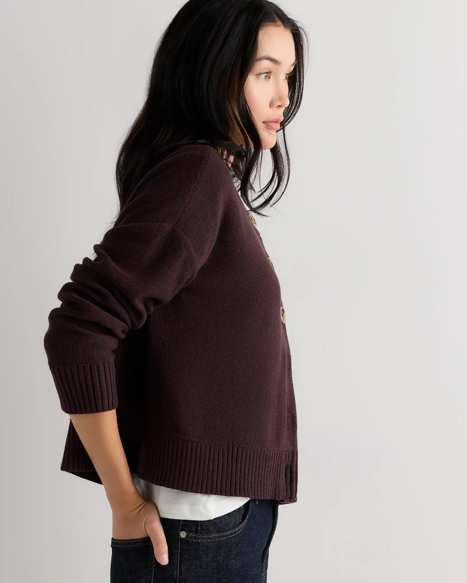 100% Organic Cotton Cropped Cardigan