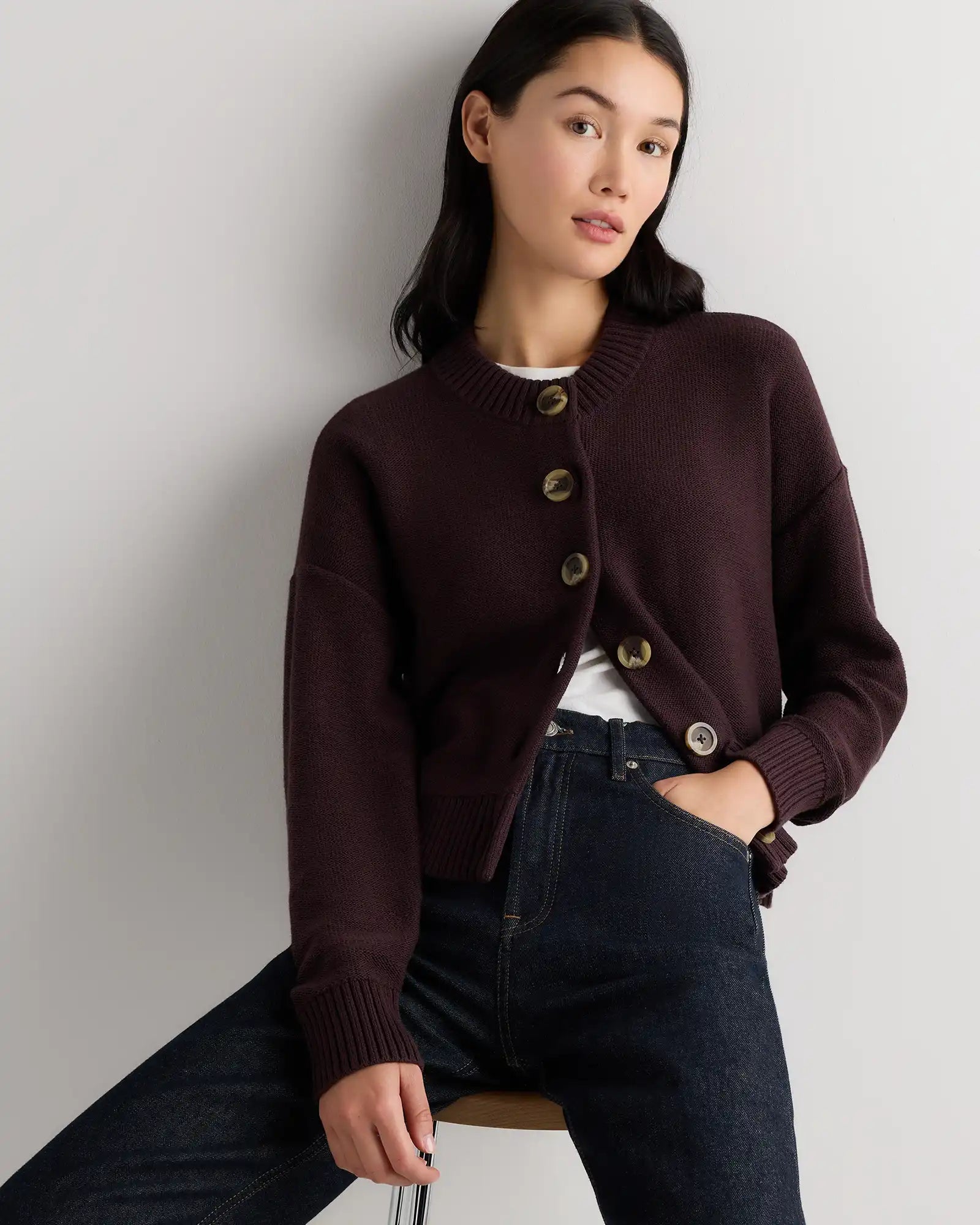 100% Organic Cotton Cropped Cardigan