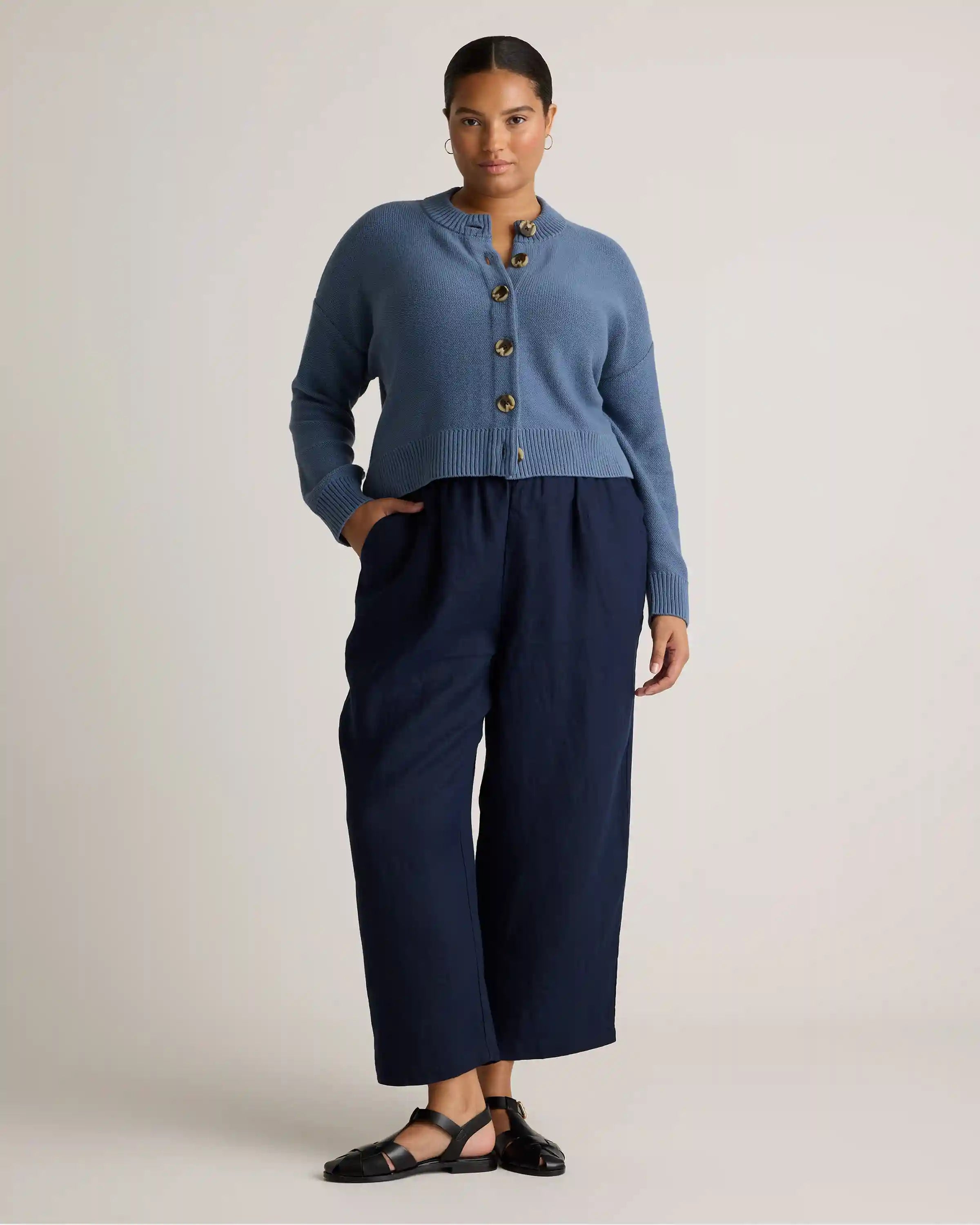100% Organic Cotton Cropped Cardigan