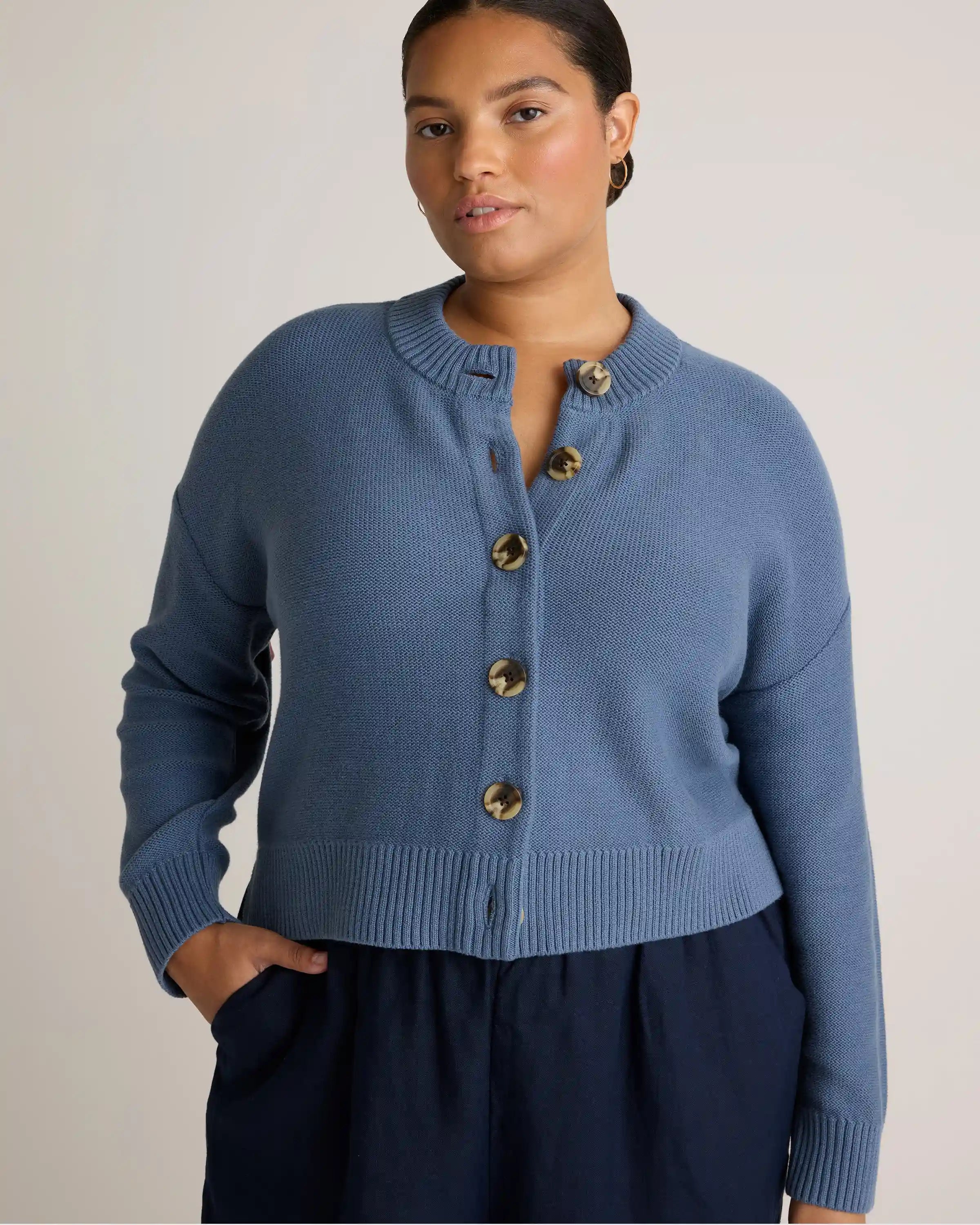 100% Organic Cotton Cropped Cardigan