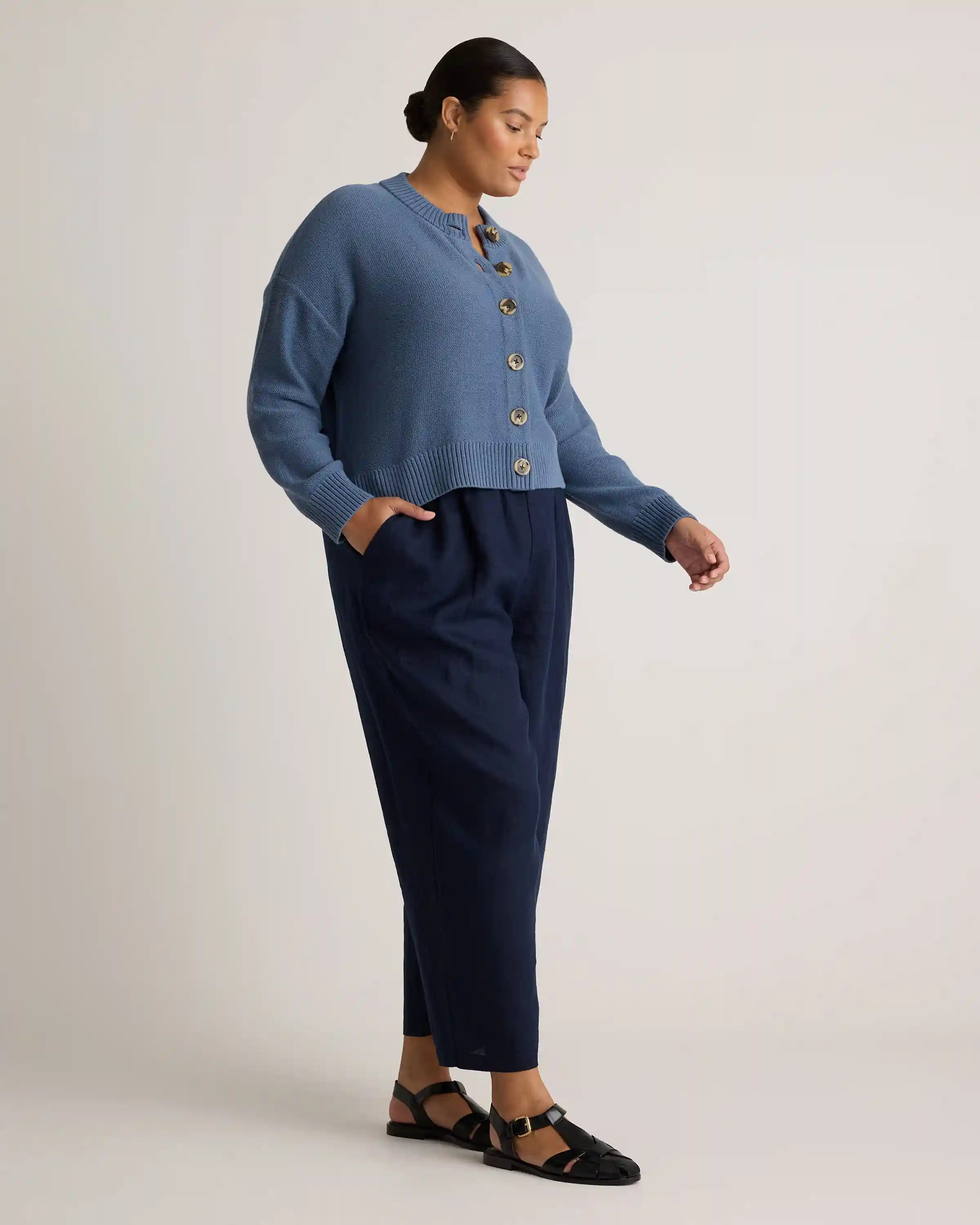 100% Organic Cotton Cropped Cardigan