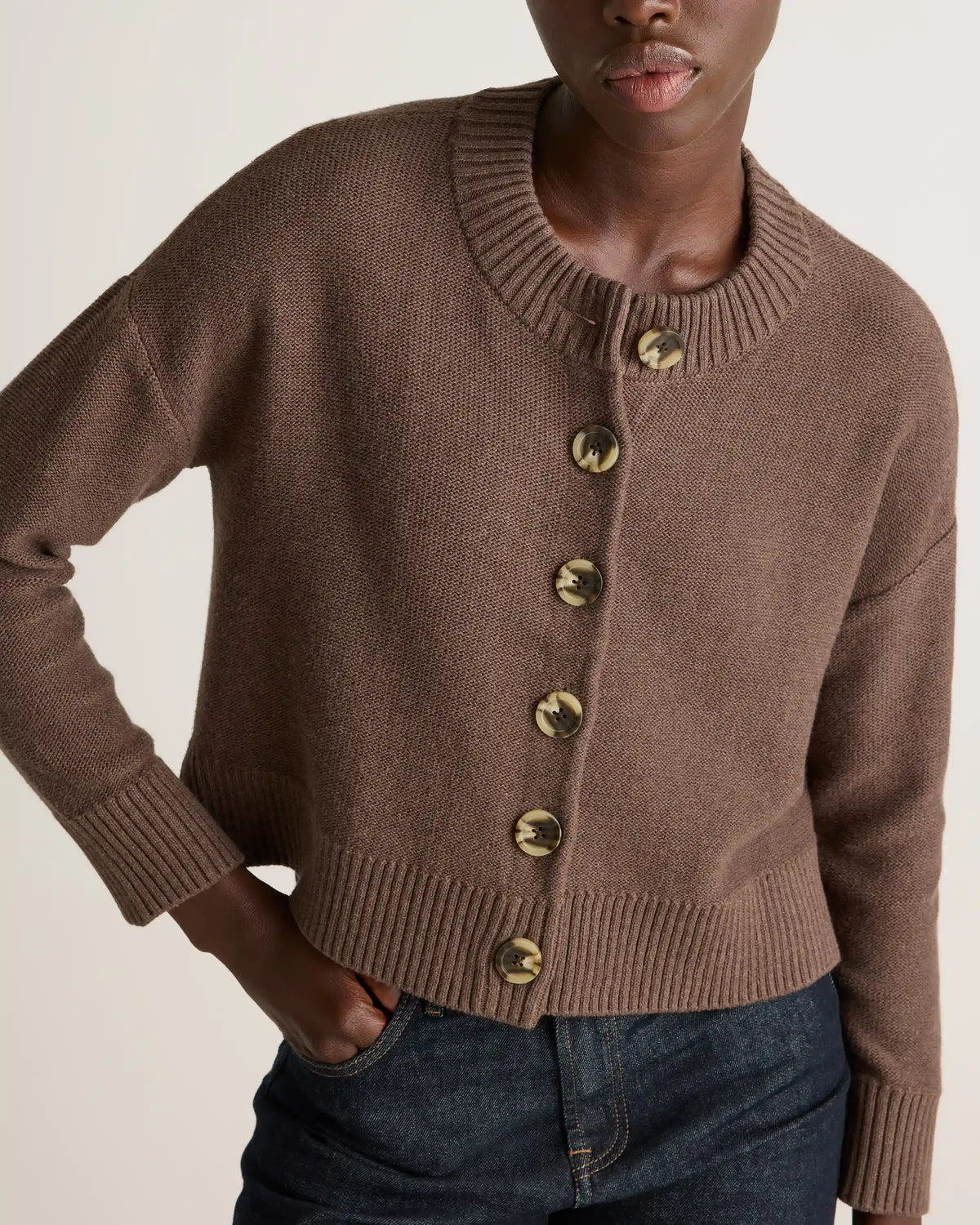 100% Organic Cotton Cropped Cardigan