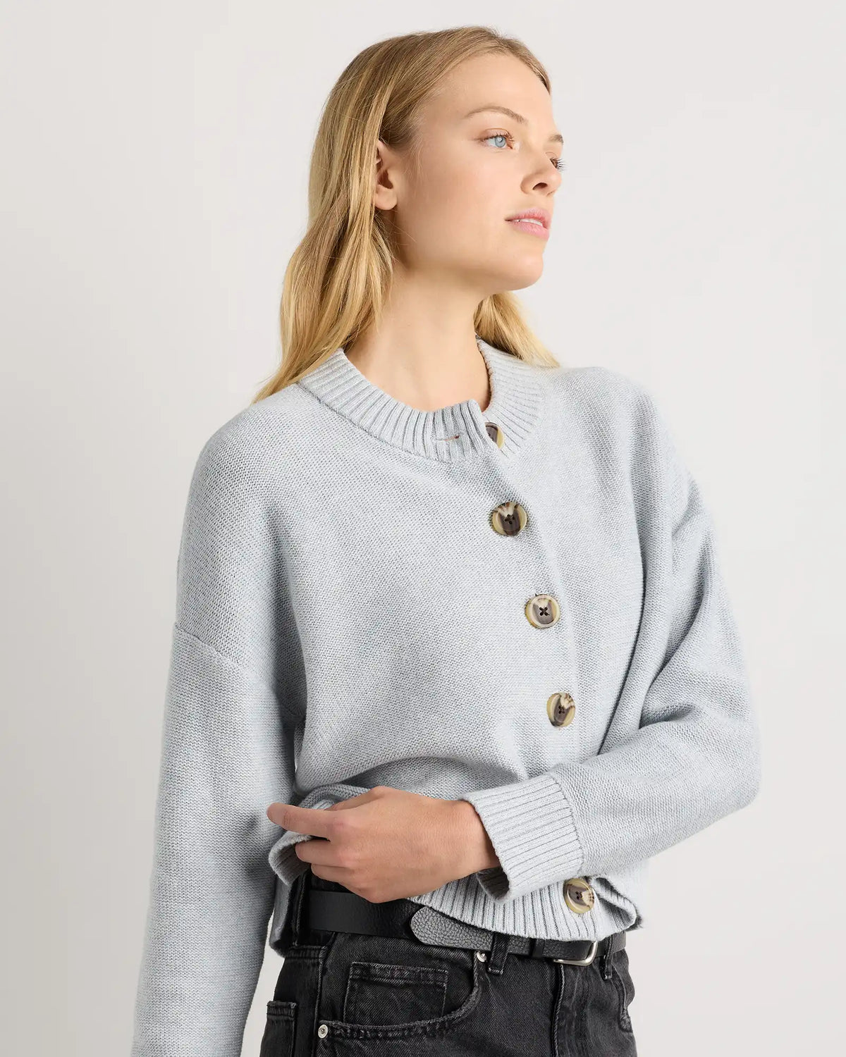 100% Organic Cotton Cropped Cardigan