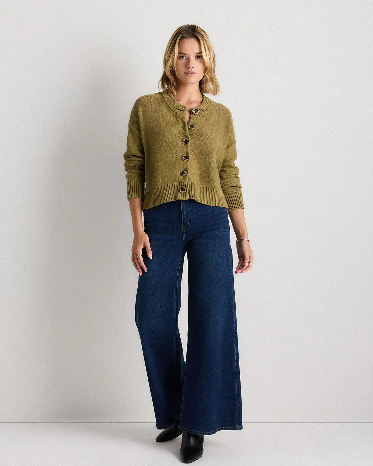 100% Organic Cotton Cropped Cardigan