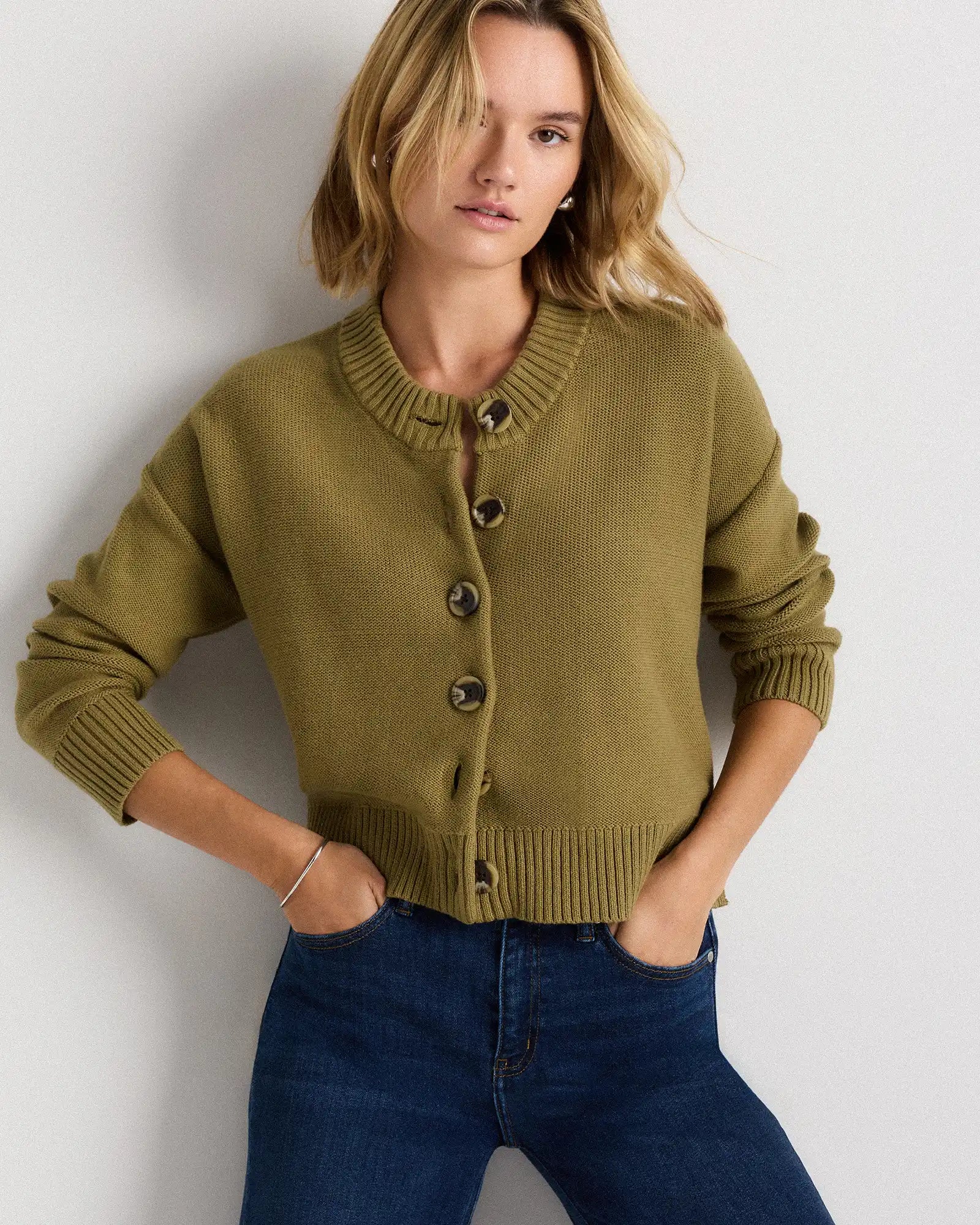 100% Organic Cotton Cropped Cardigan