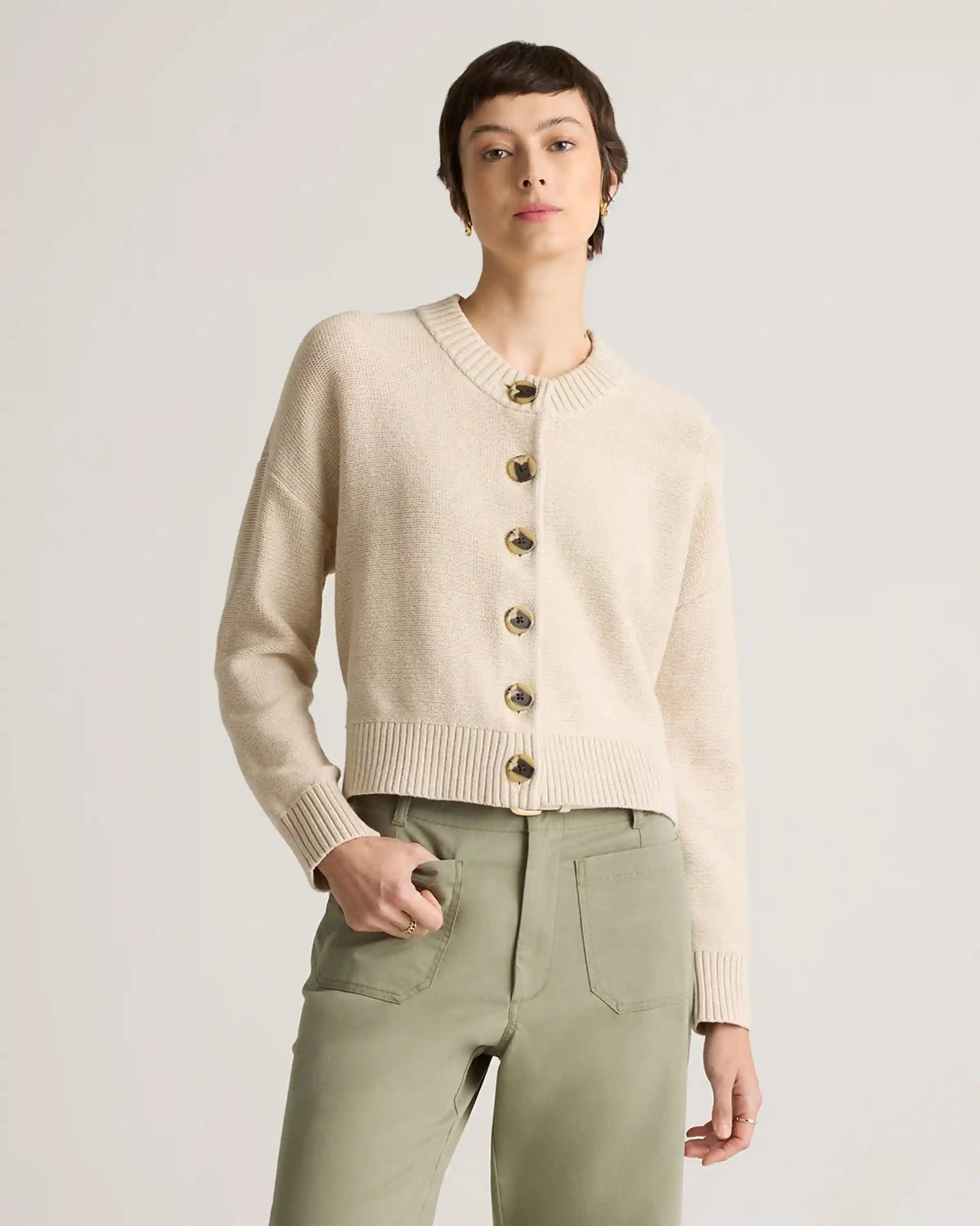 100% Organic Cotton Cropped Cardigan