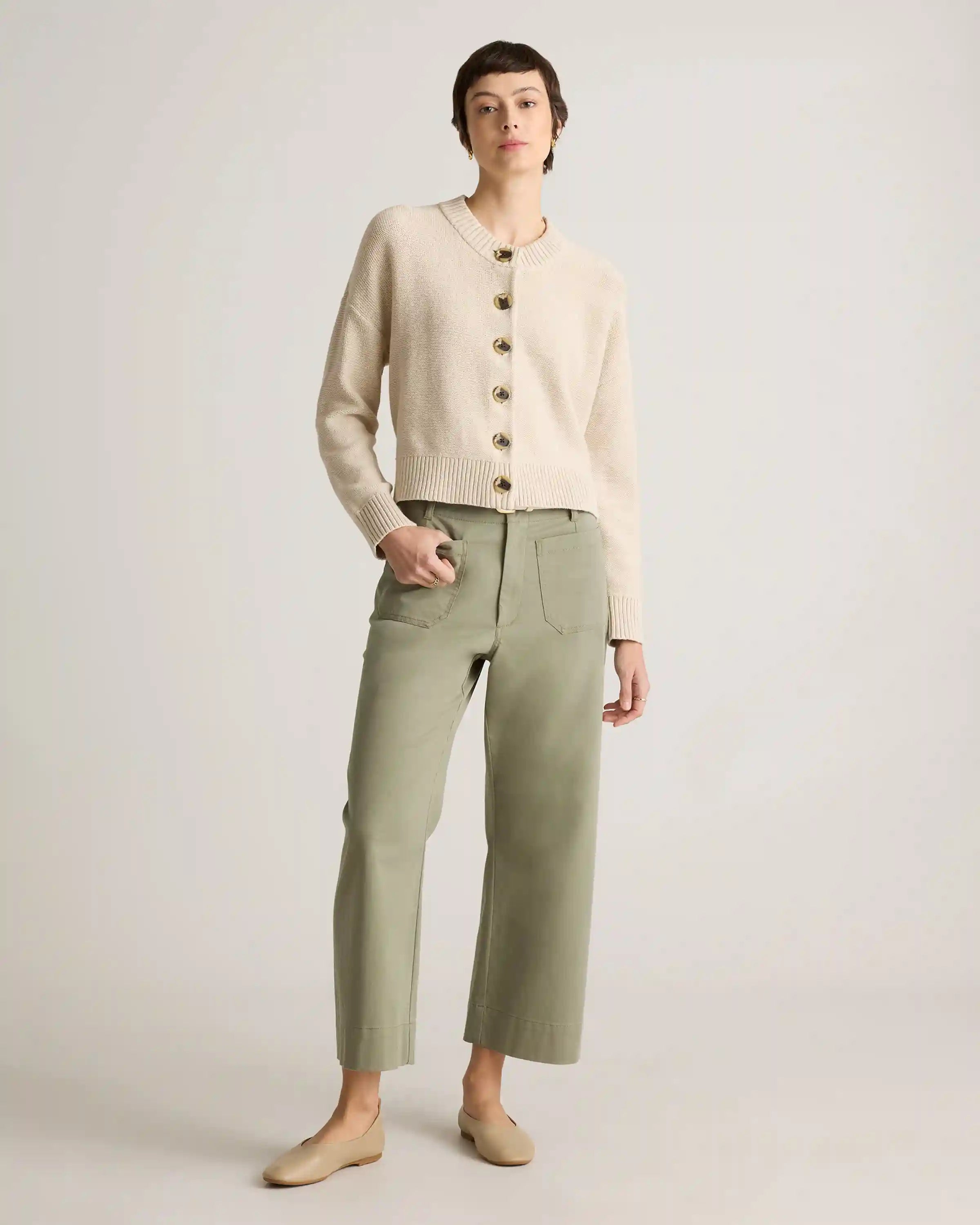 100% Organic Cotton Cropped Cardigan