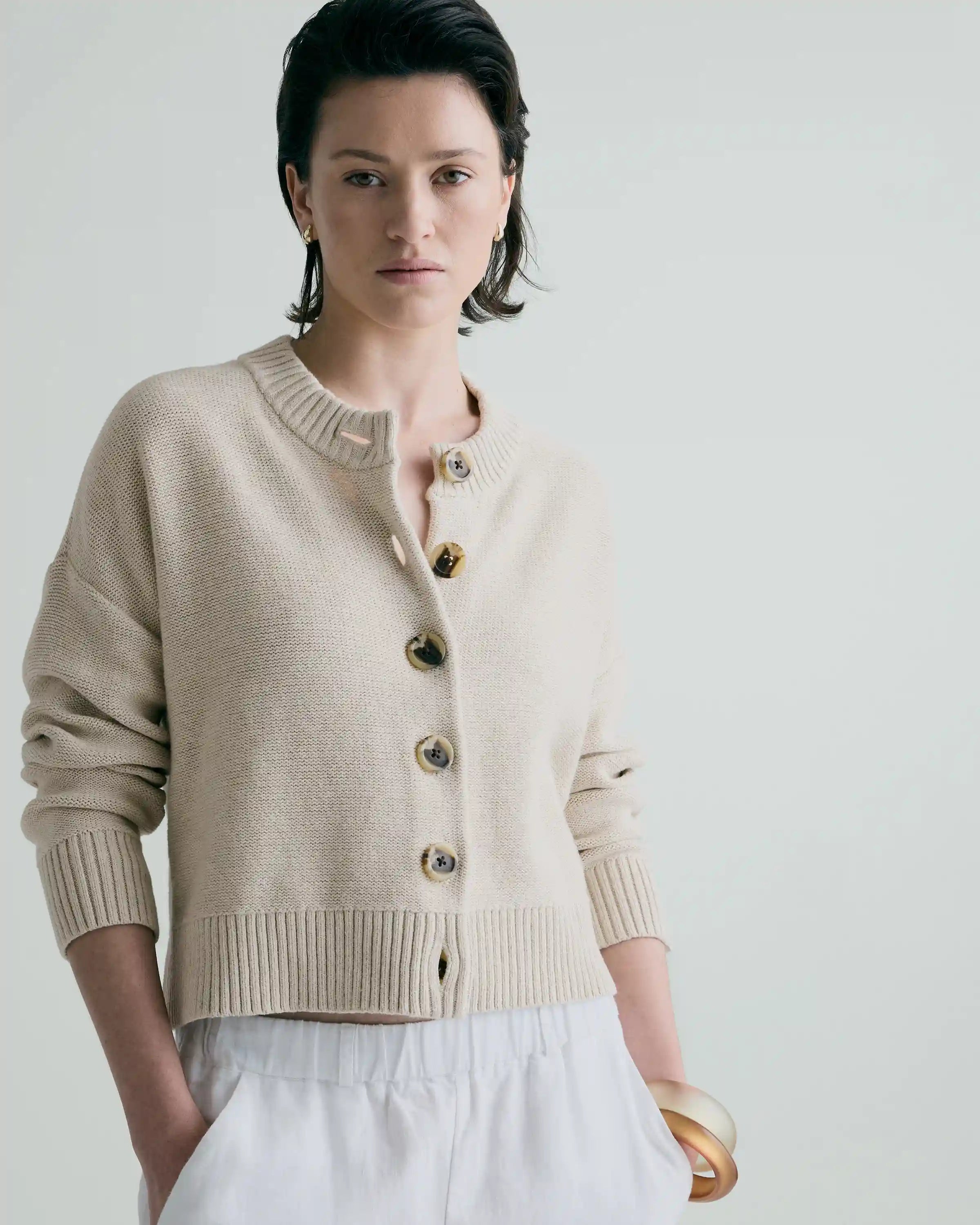 100% Organic Cotton Cropped Cardigan