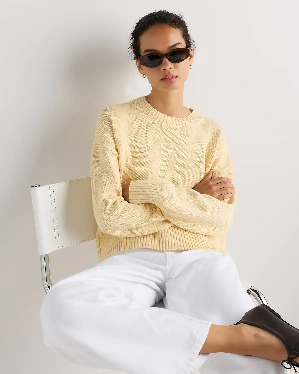 100% Organic Cotton Boyfriend Crew Sweater