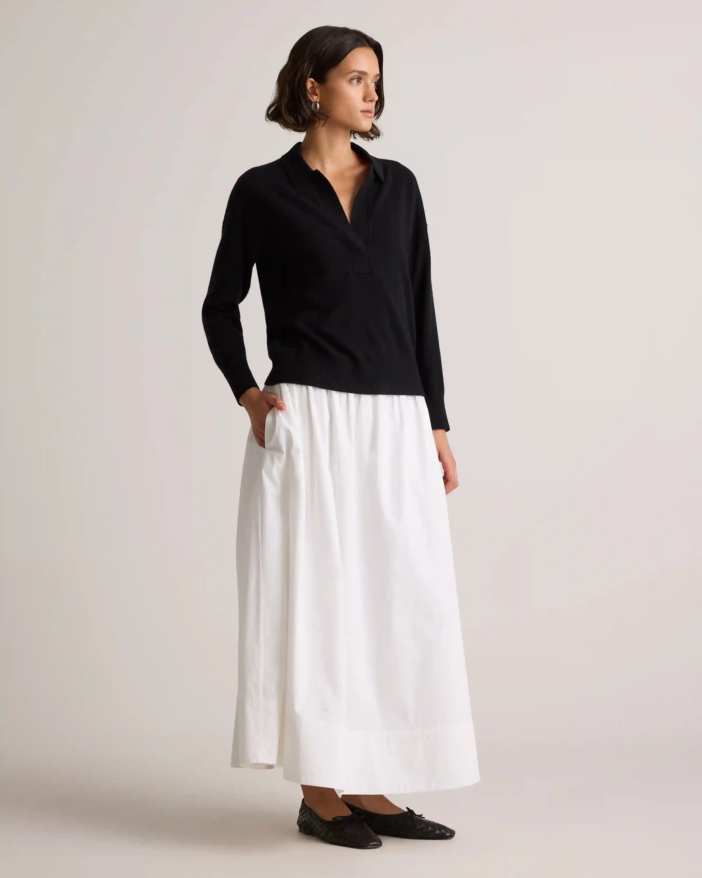 Mongolian Cashmere Polo Sweater