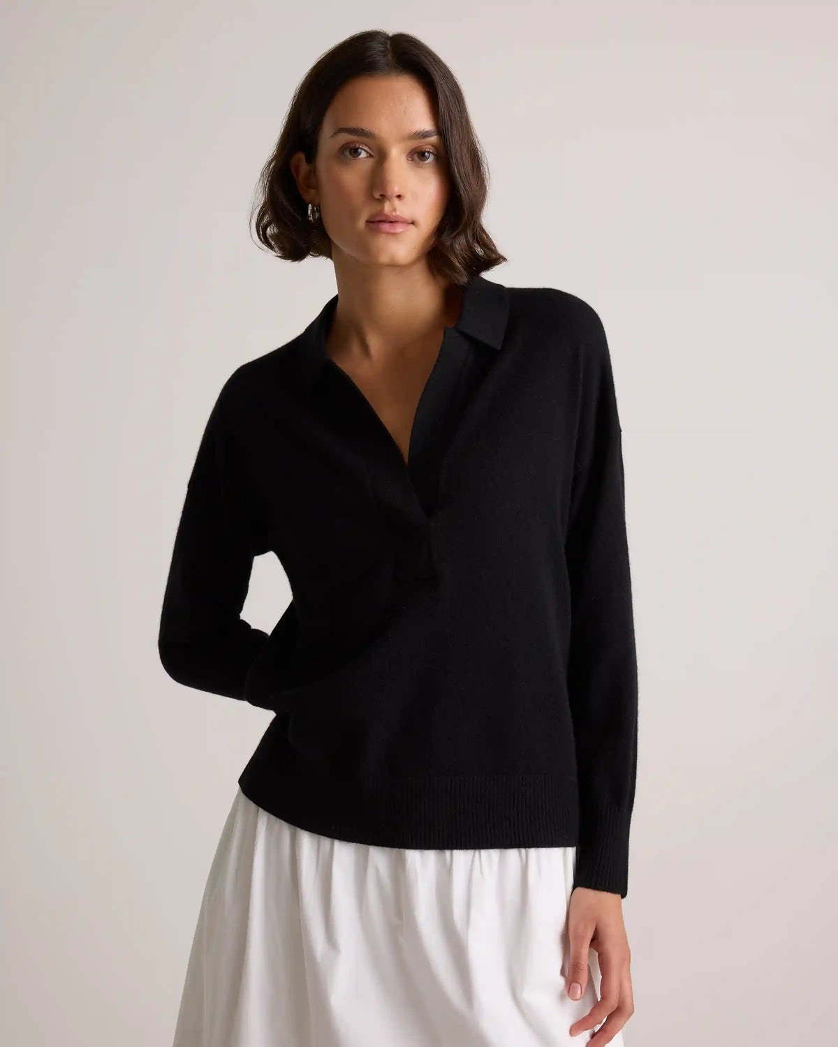 Mongolian Cashmere Polo Sweater