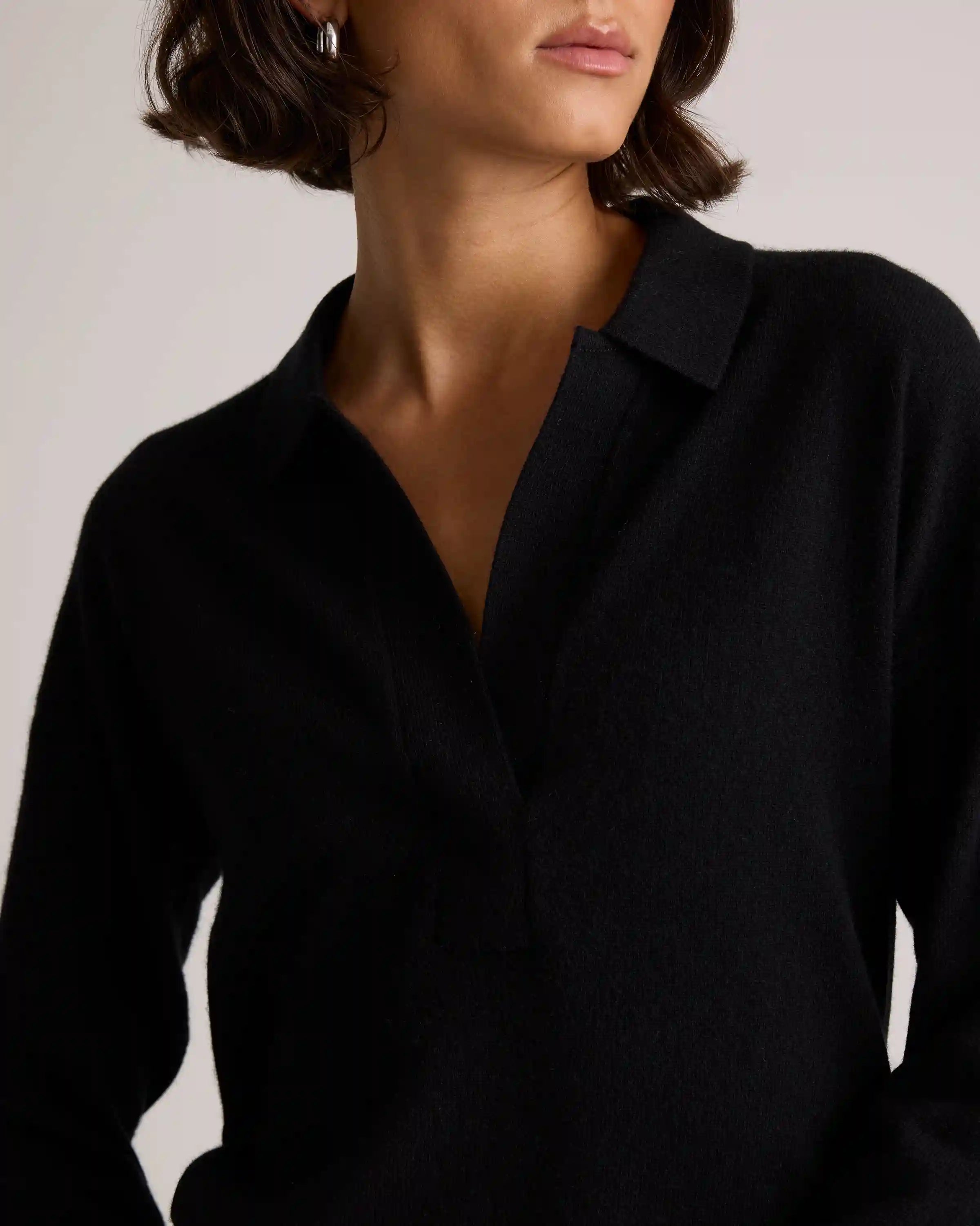 Mongolian Cashmere Polo Sweater