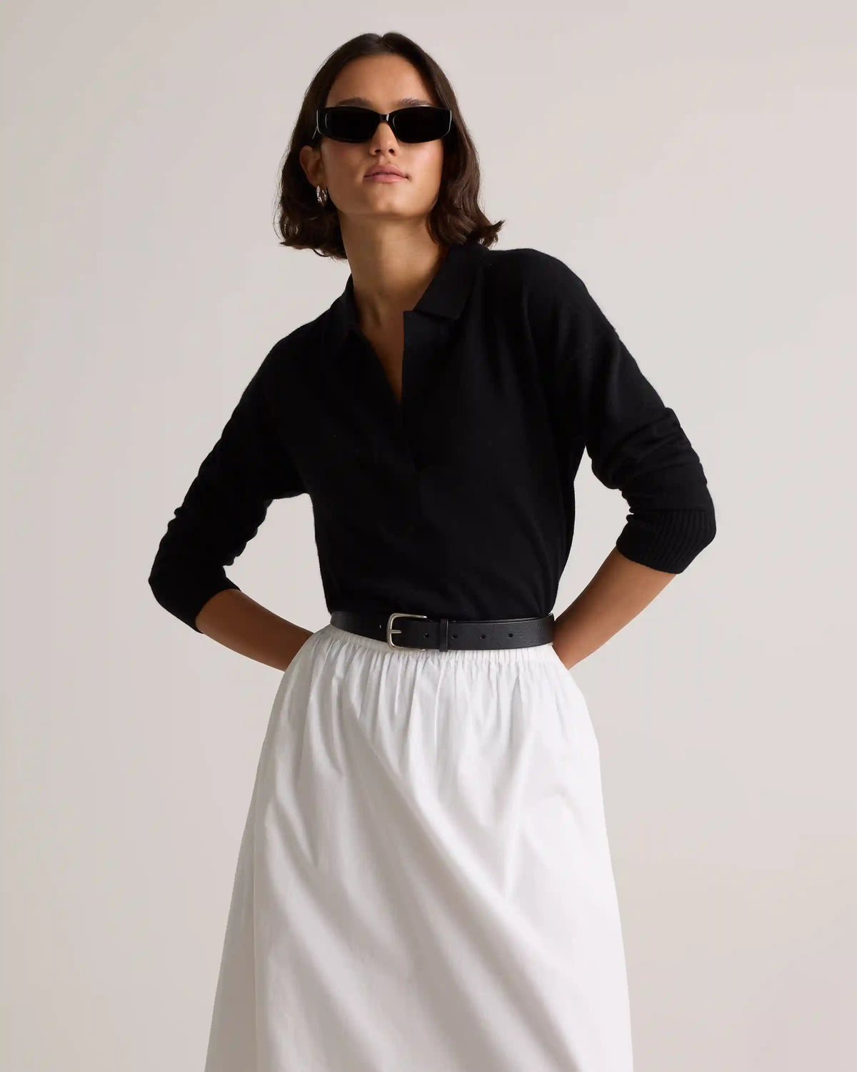 Mongolian Cashmere Polo Sweater
