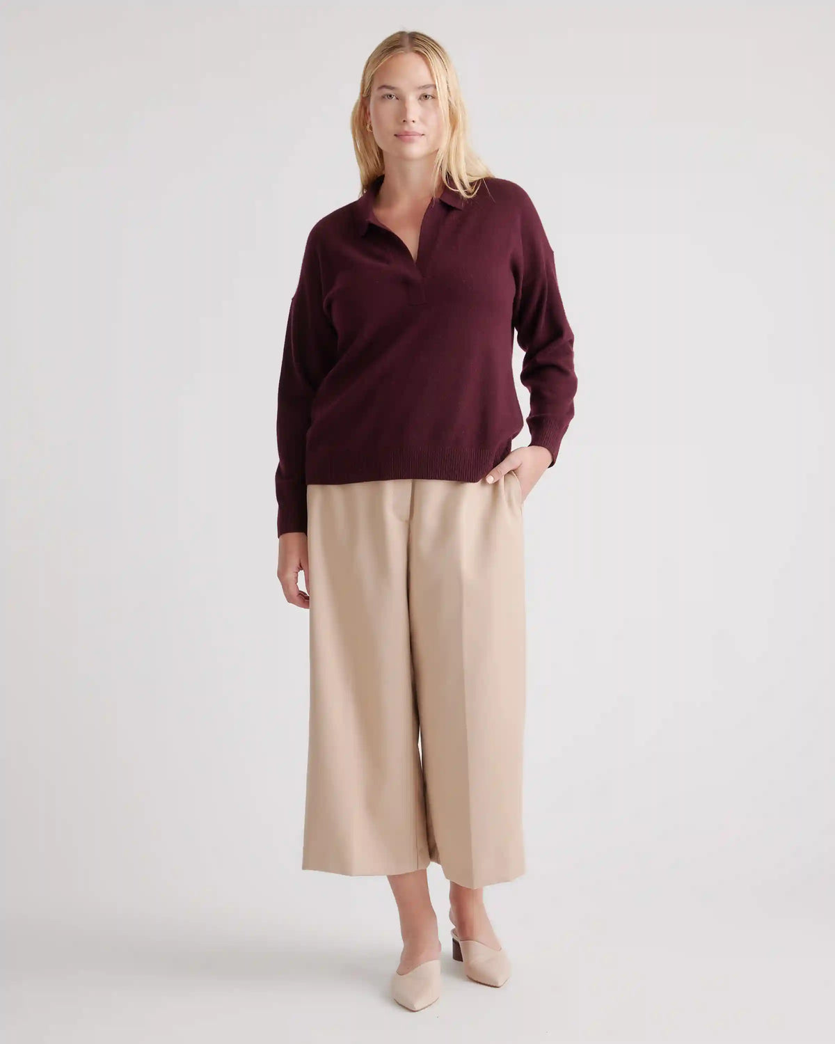 Mongolian Spring Cashmere Polo Sweater