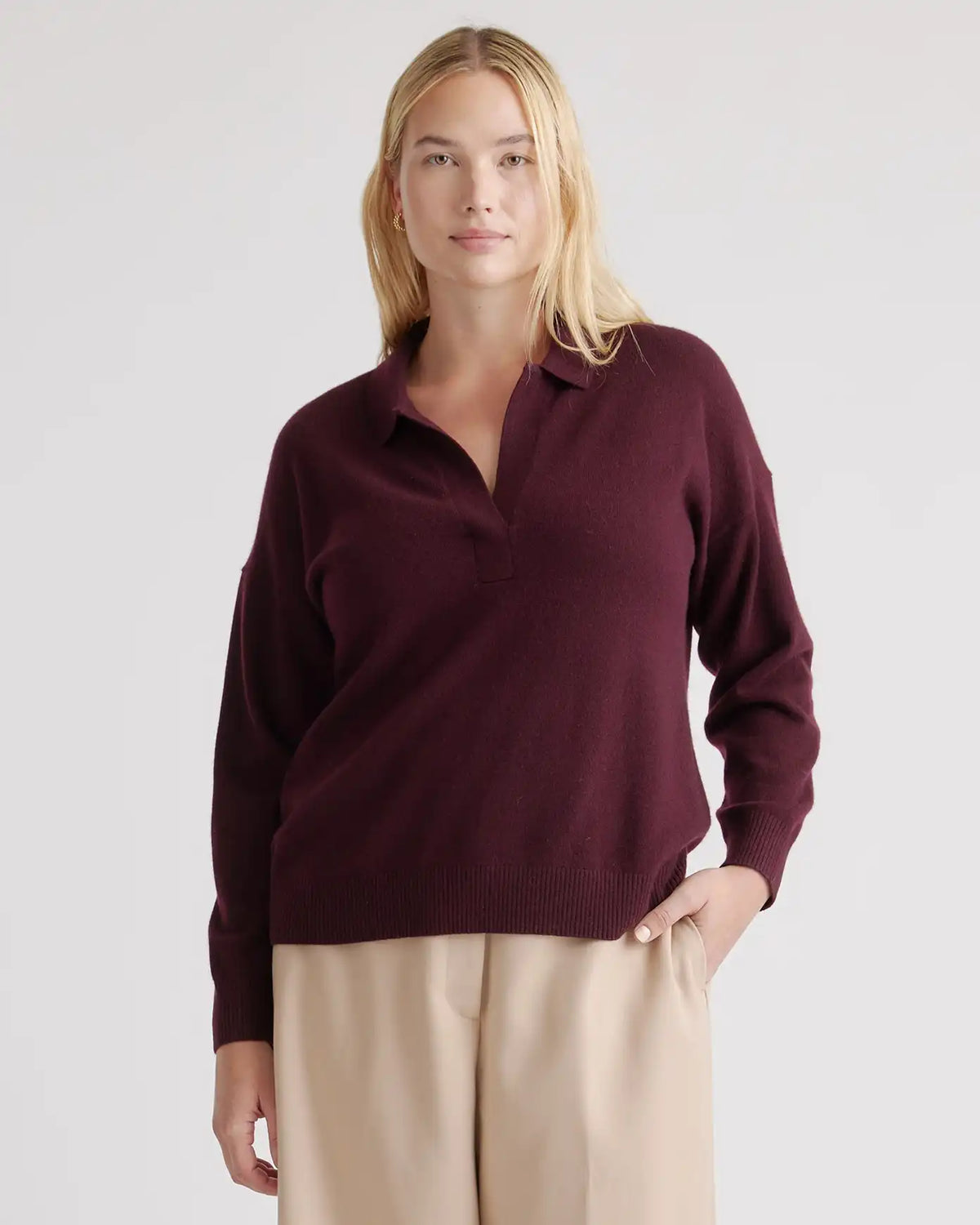 Mongolian Spring Cashmere Polo Sweater
