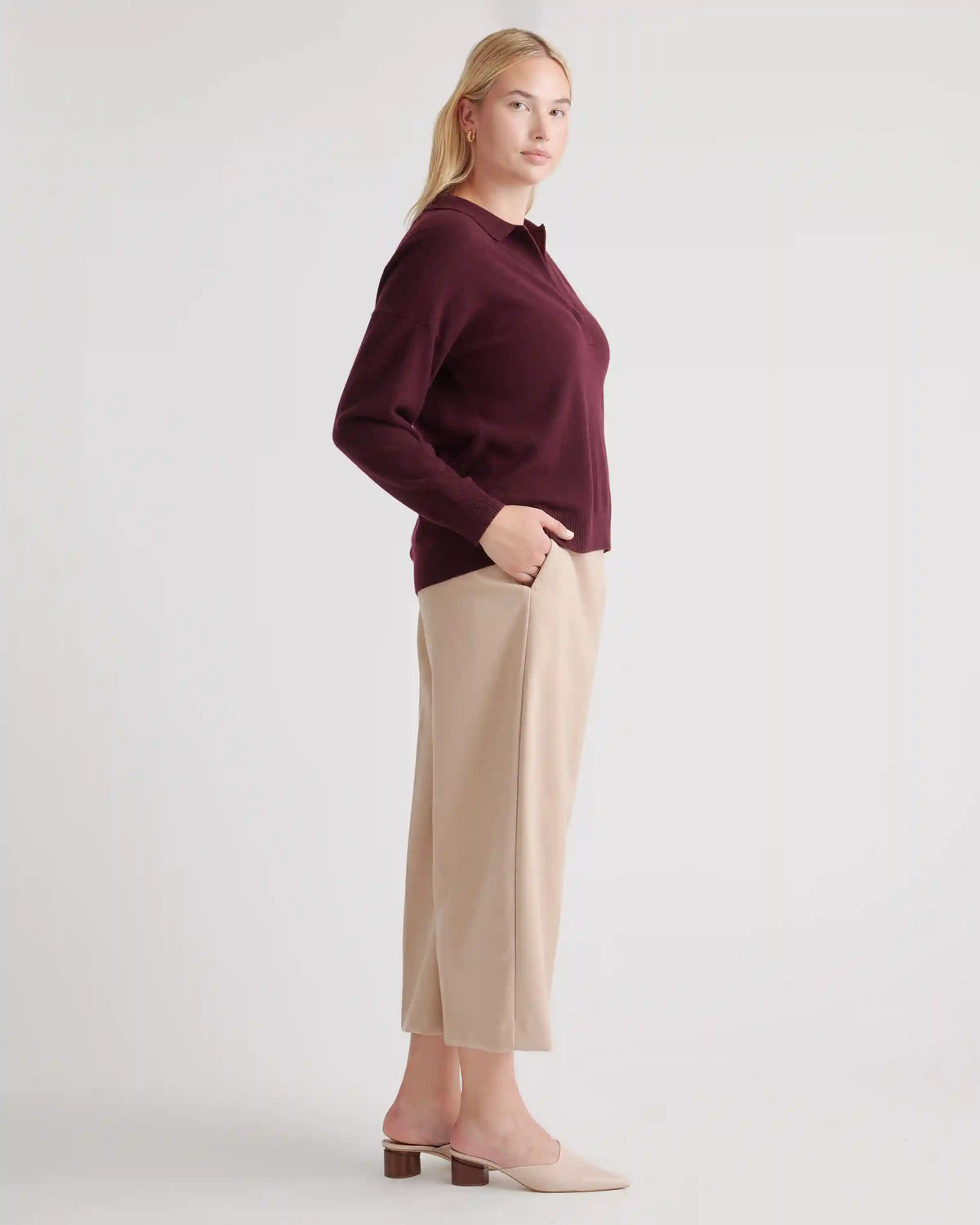 Mongolian Spring Cashmere Polo Sweater