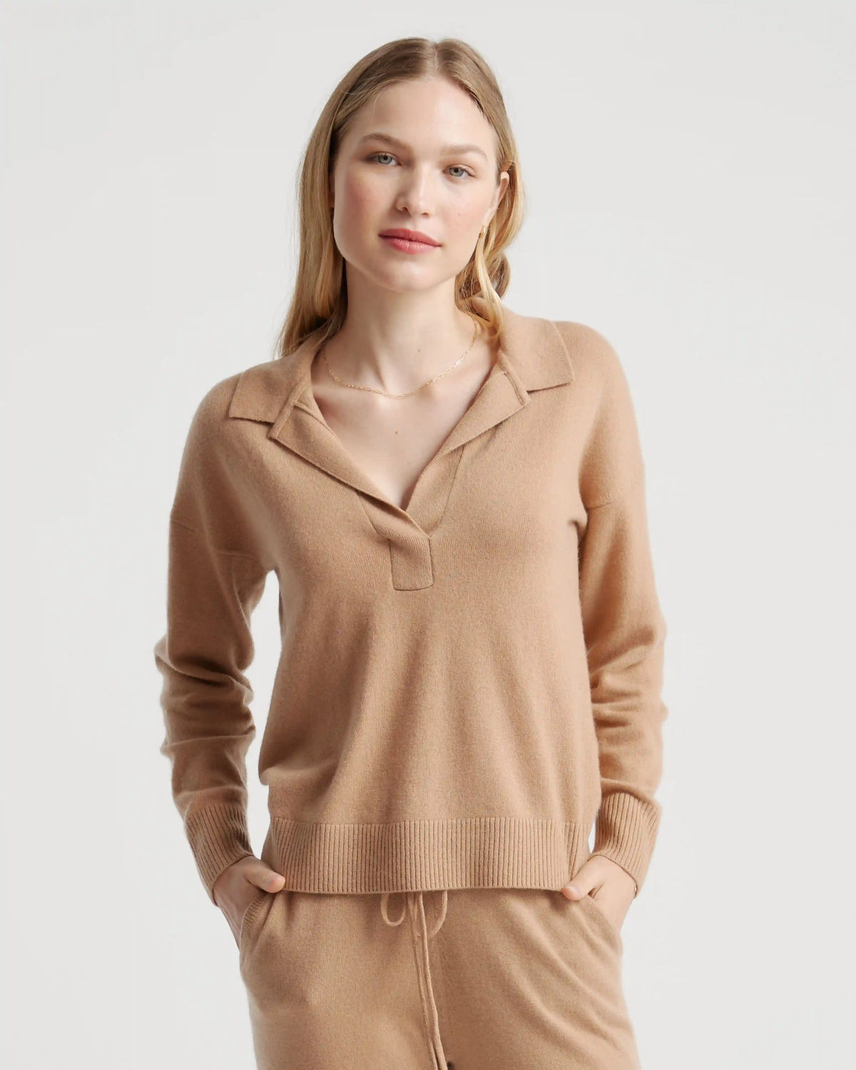 Mongolian Cashmere Polo Sweater