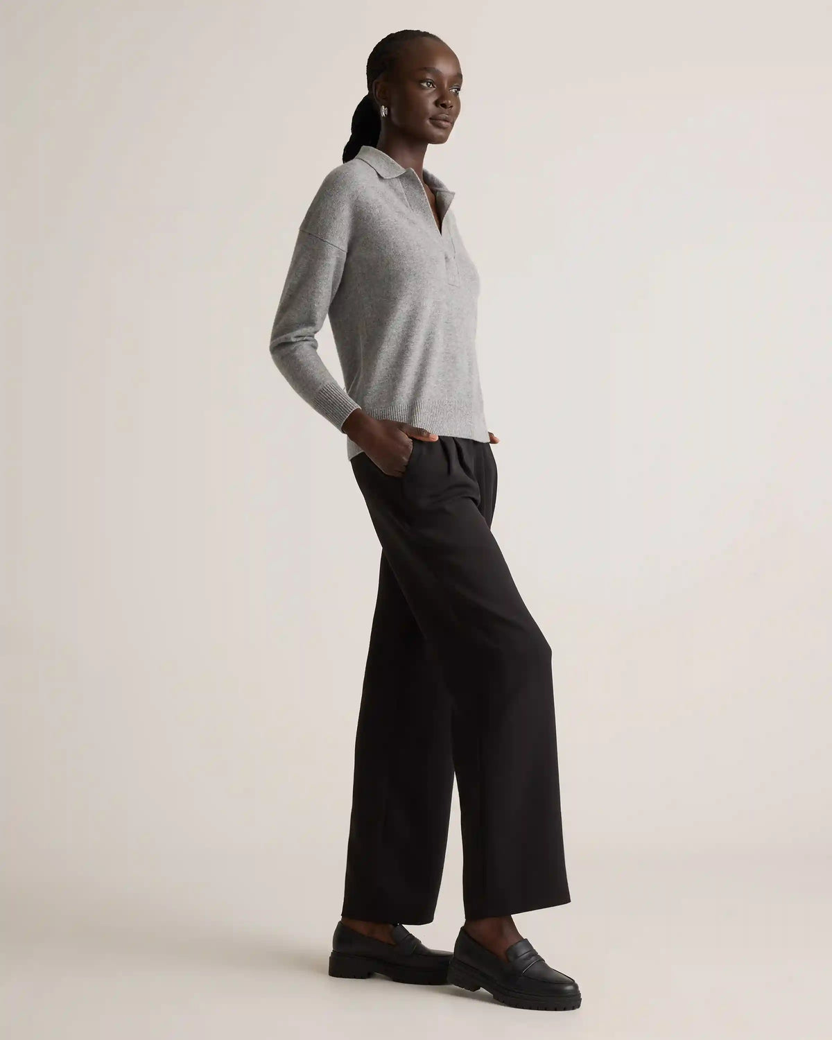 Mongolian Cashmere Polo Sweater