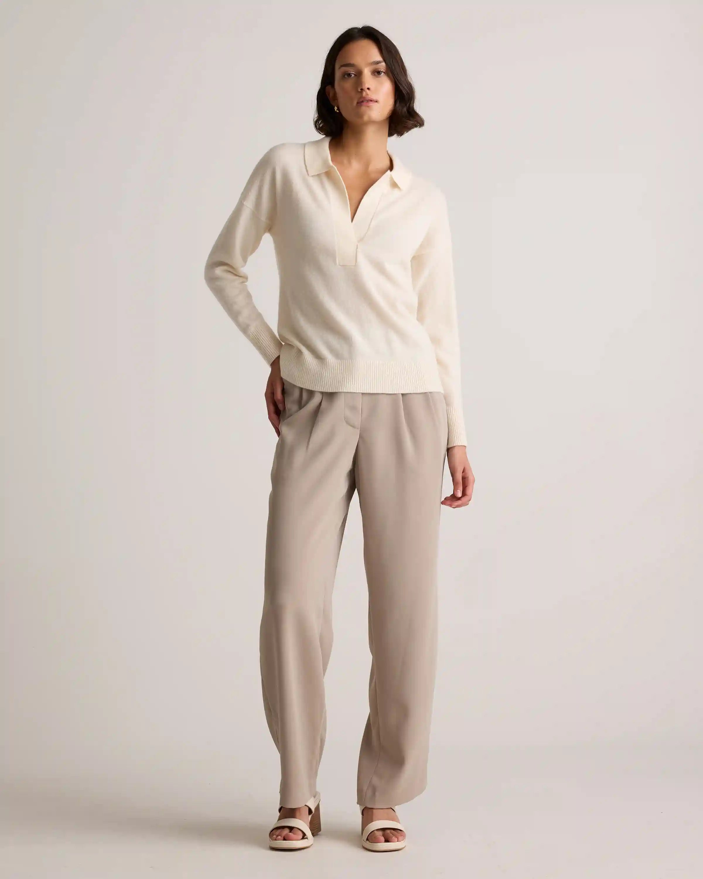 Mongolian Cashmere Polo Sweater