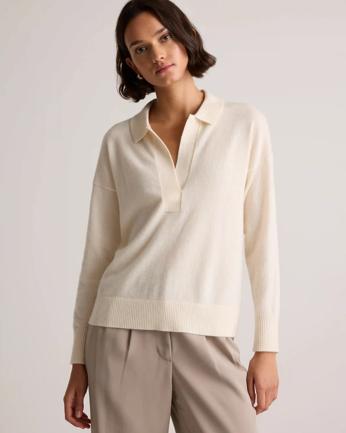 Mongolian Cashmere Polo Sweater
