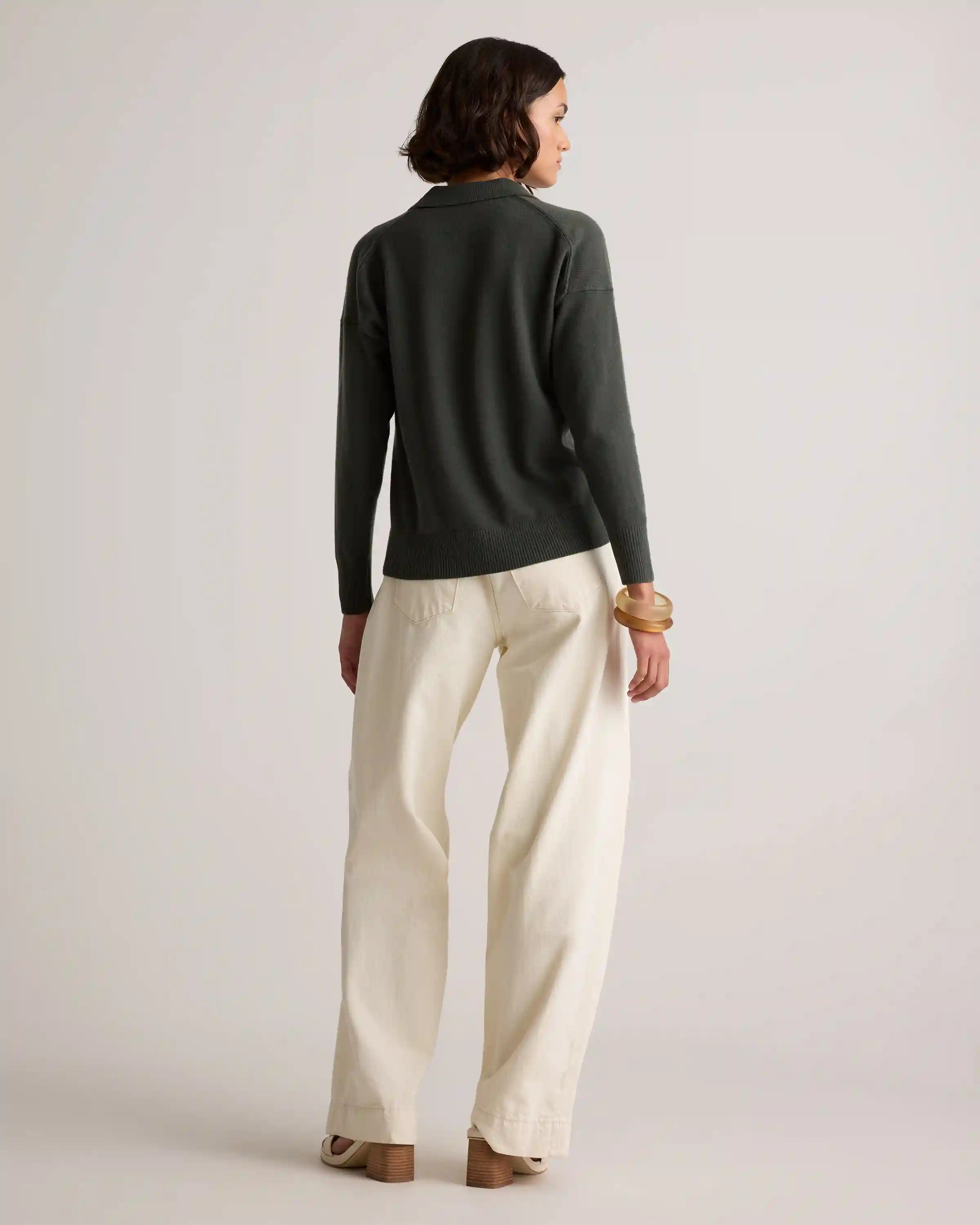 Mongolian Cashmere Polo Sweater