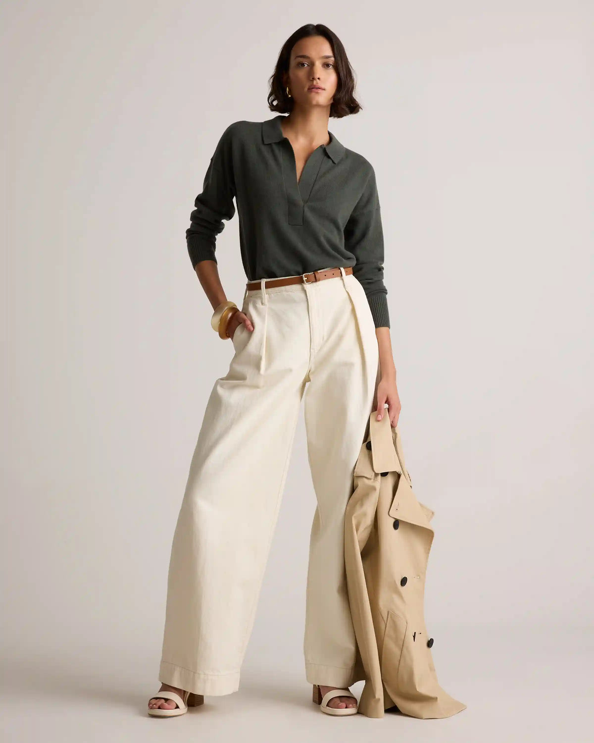 Mongolian Cashmere Polo Sweater