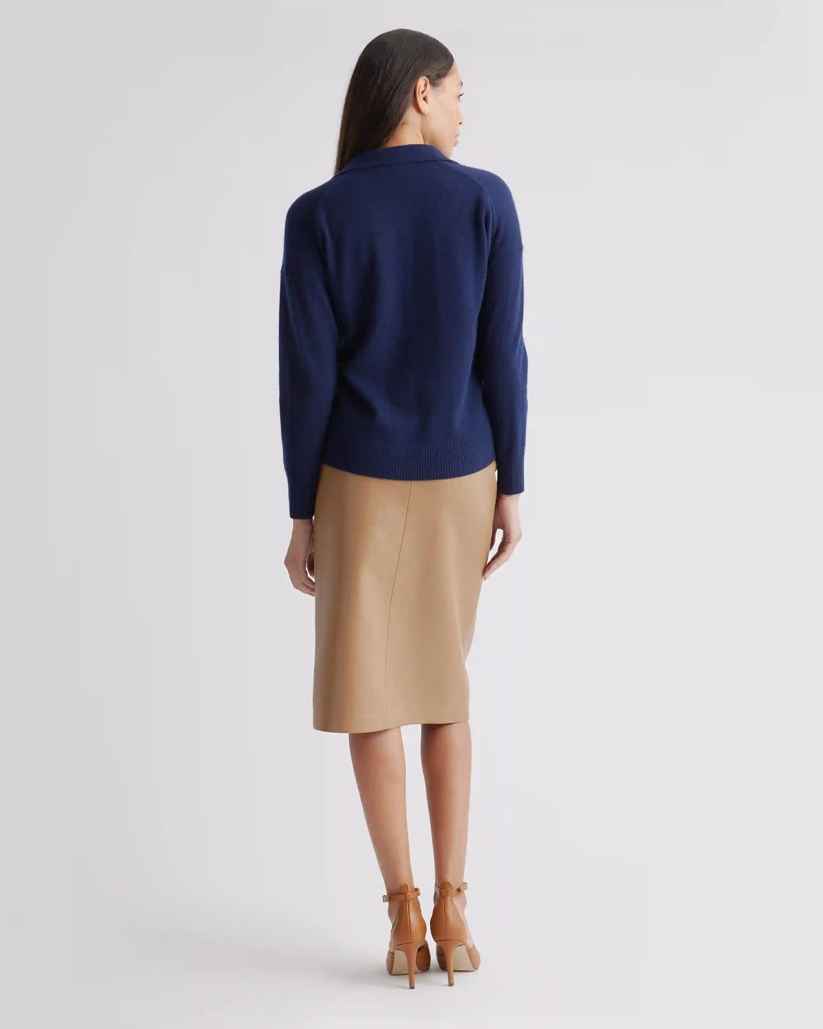 Mongolian Cashmere Polo Sweater