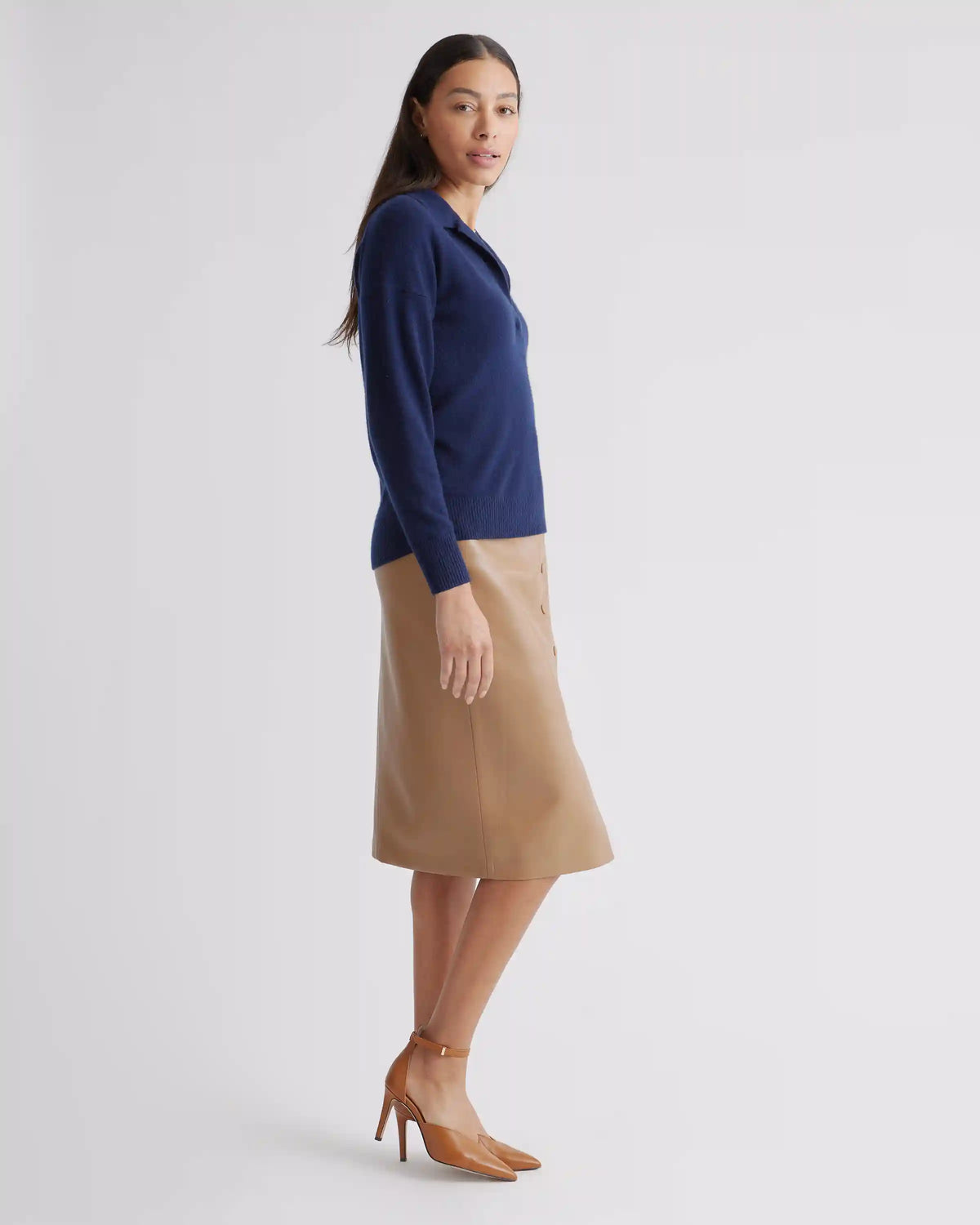 Mongolian Cashmere Polo Sweater