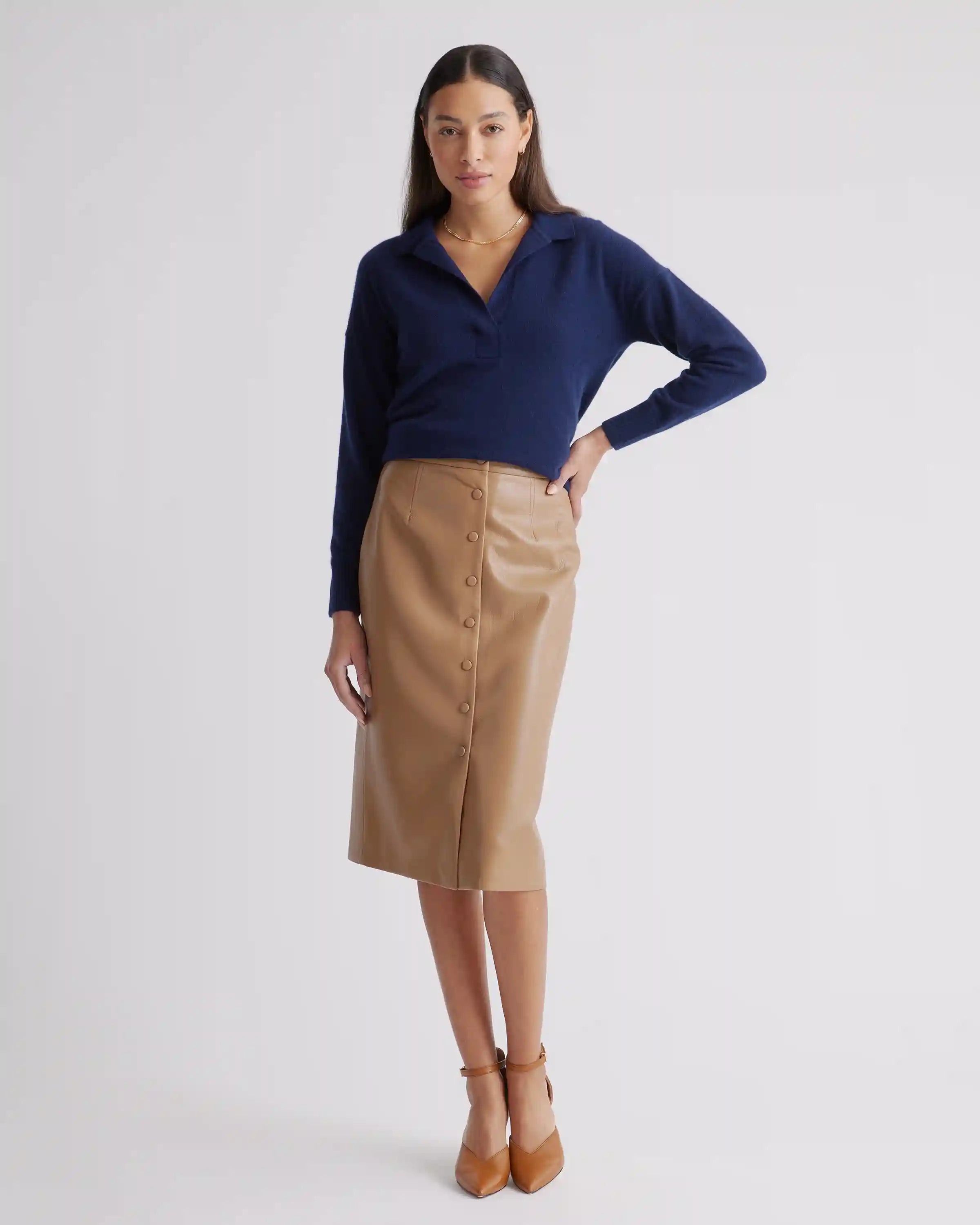 Mongolian Spring Cashmere Polo Sweater