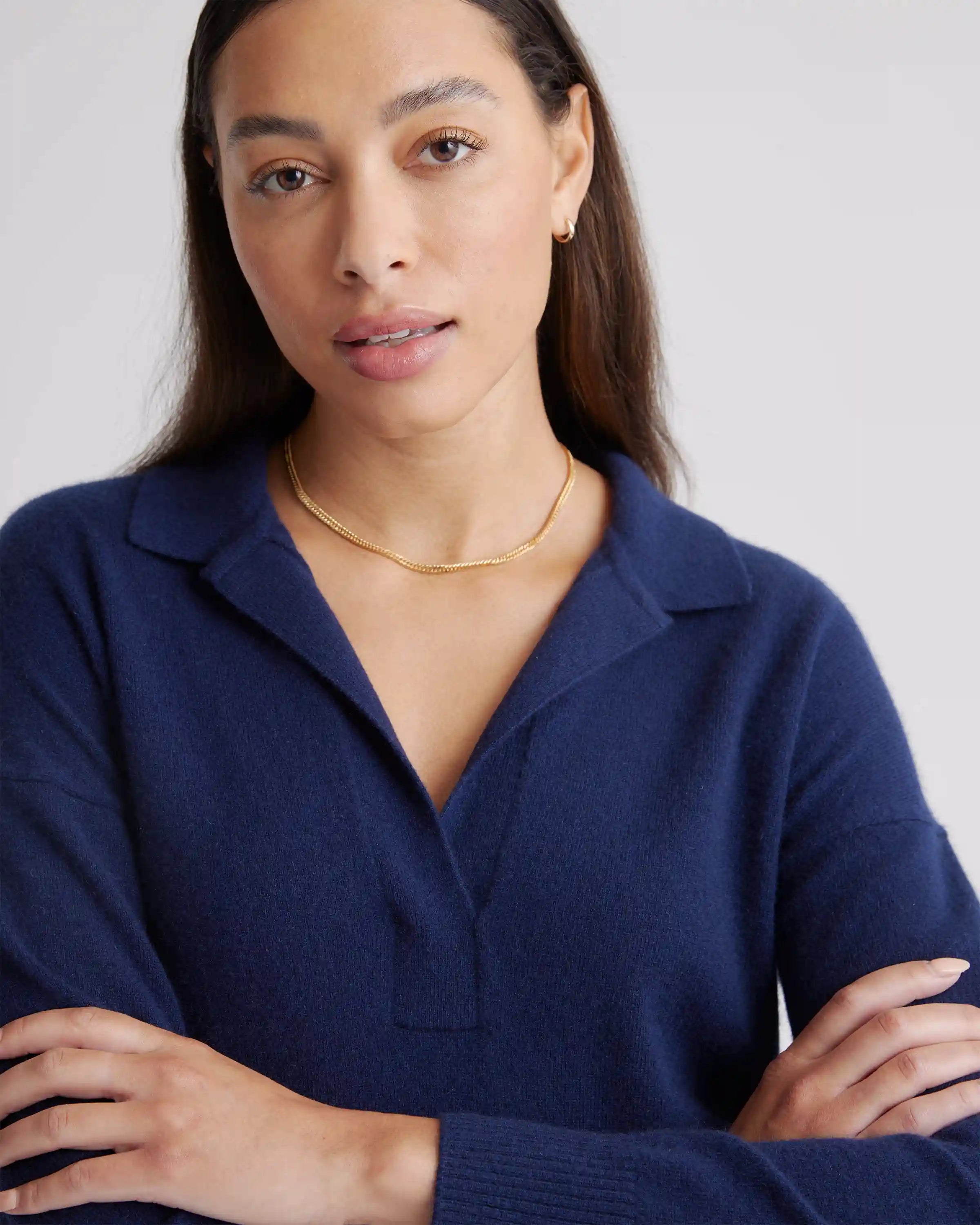 Mongolian Spring Cashmere Polo Sweater
